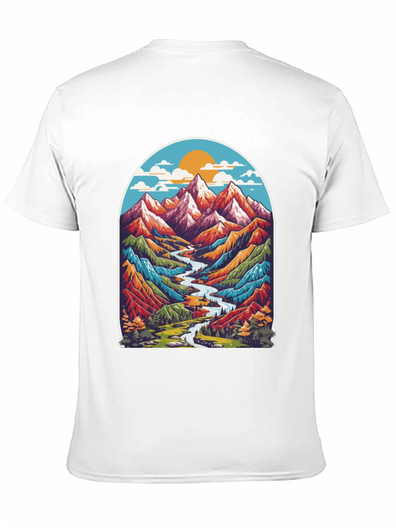 Mountain River T-Shirt - Nature Adventure Tee