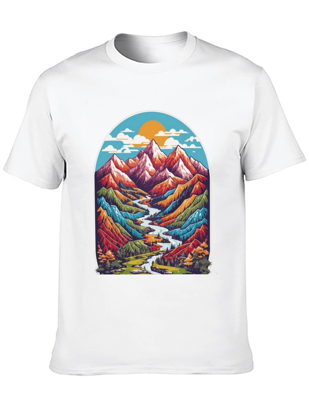 Mountain River T-Shirt - Nature Adventure Tee
