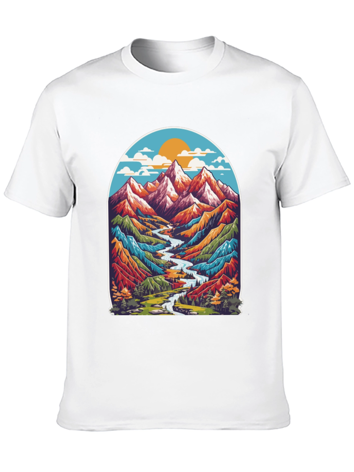 Mountain River T-Shirt - Nature Adventure Tee