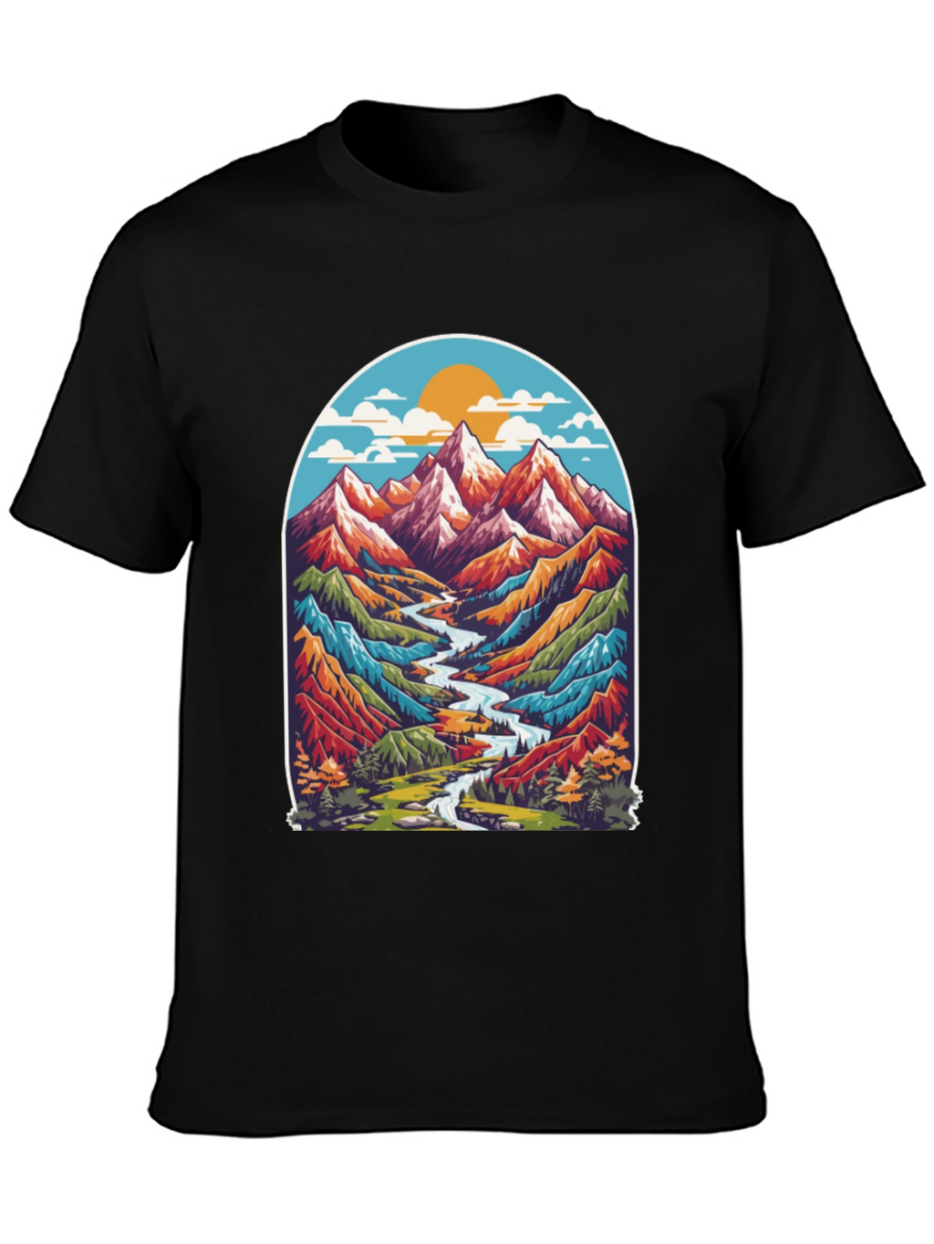 Mountain River T-Shirt - Nature Adventure Tee