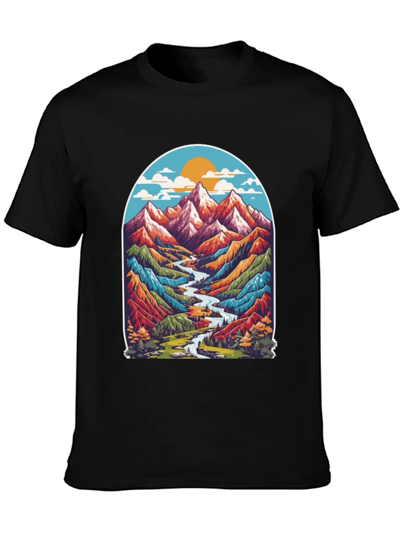 Mountain River T-Shirt - Nature Adventure Tee