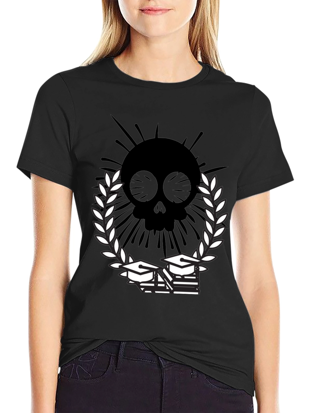 Skull Grad T-Shirt - Academic Style