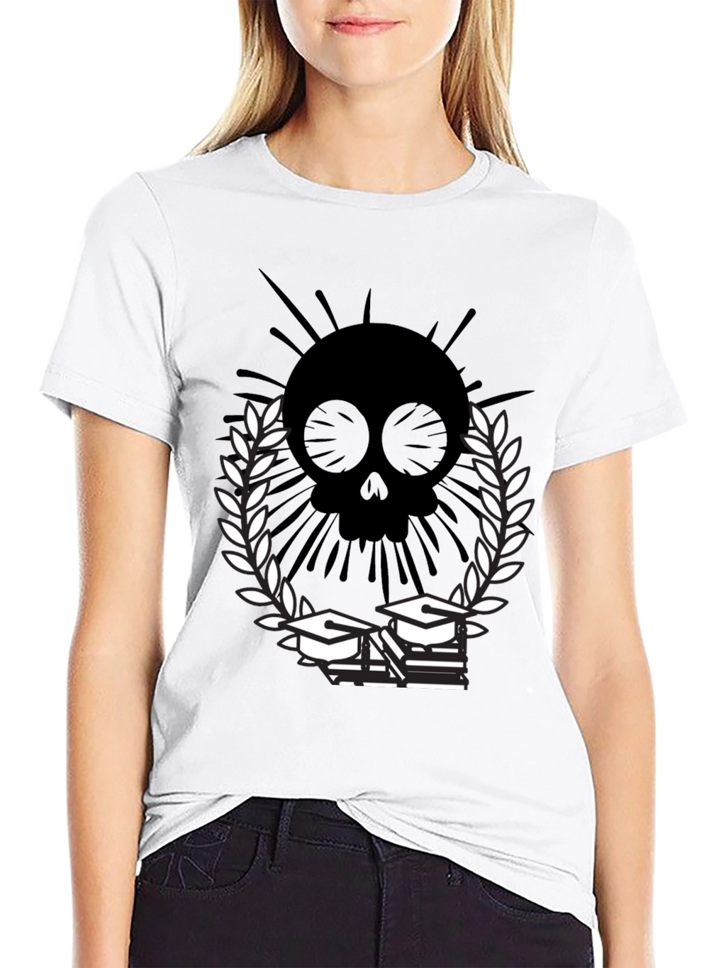 Skull Grad T-Shirt - Academic Style