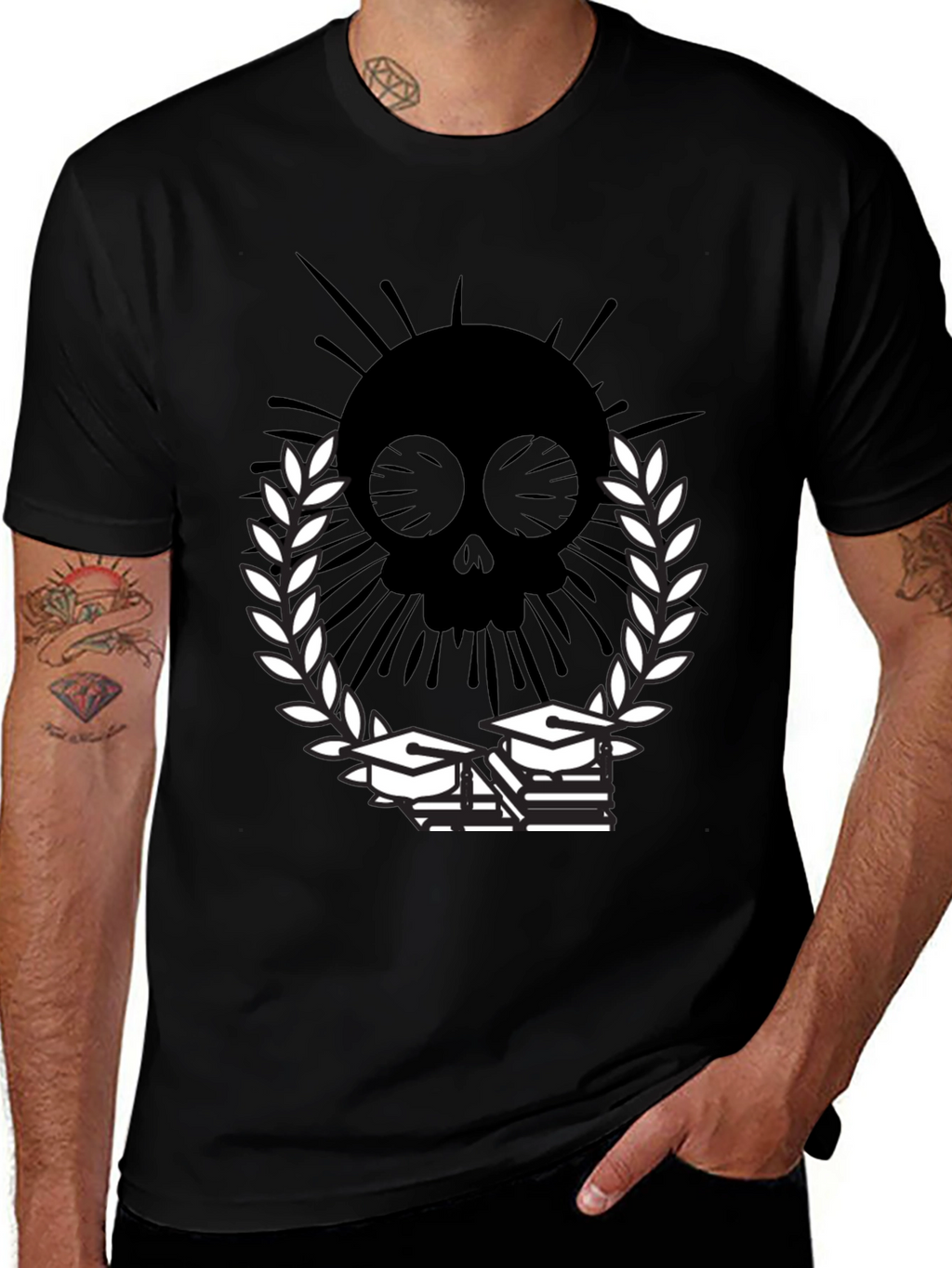 Skull Grad T-Shirt - Academic Style