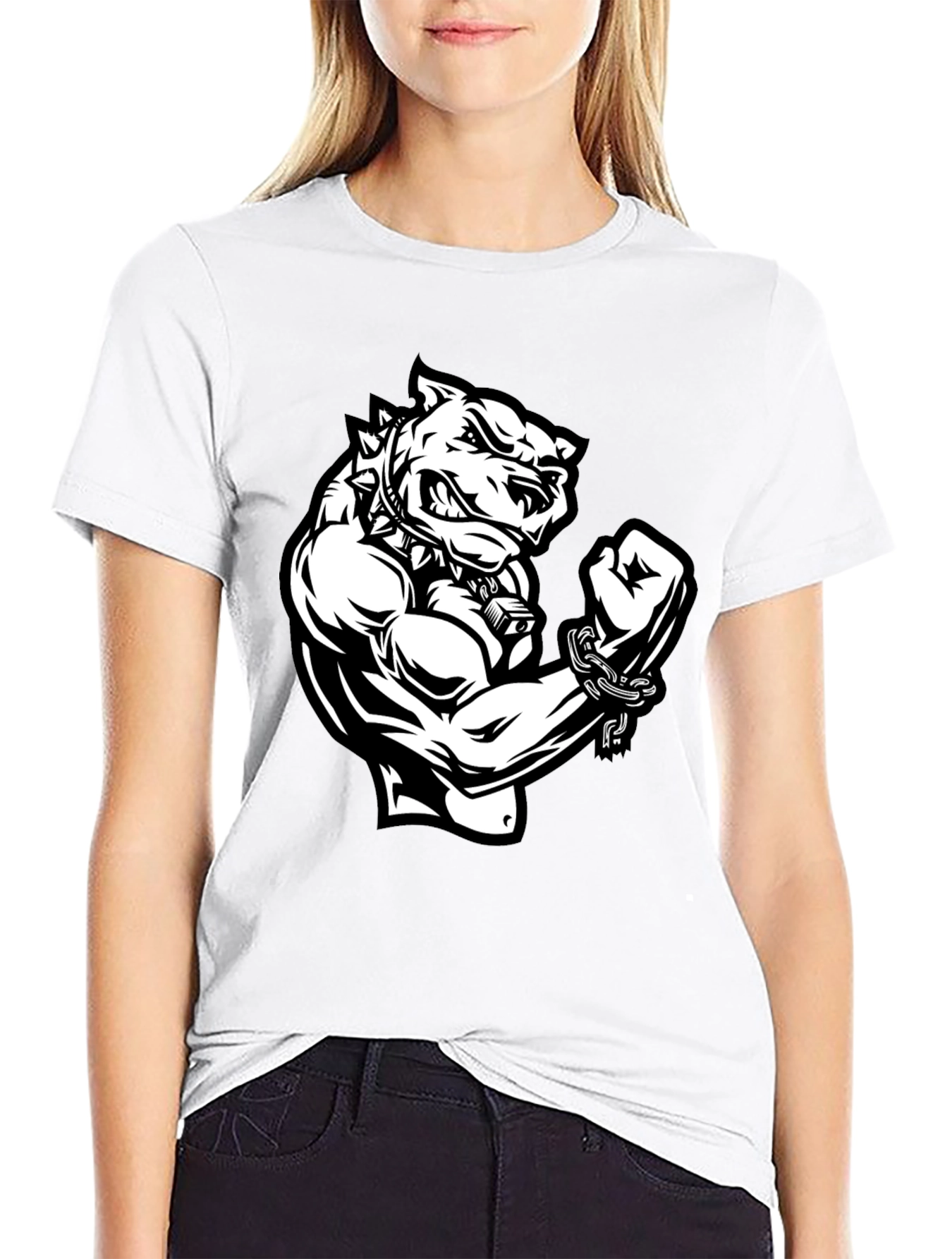 Graphic T-Shirt - Angry Dog with Muscles