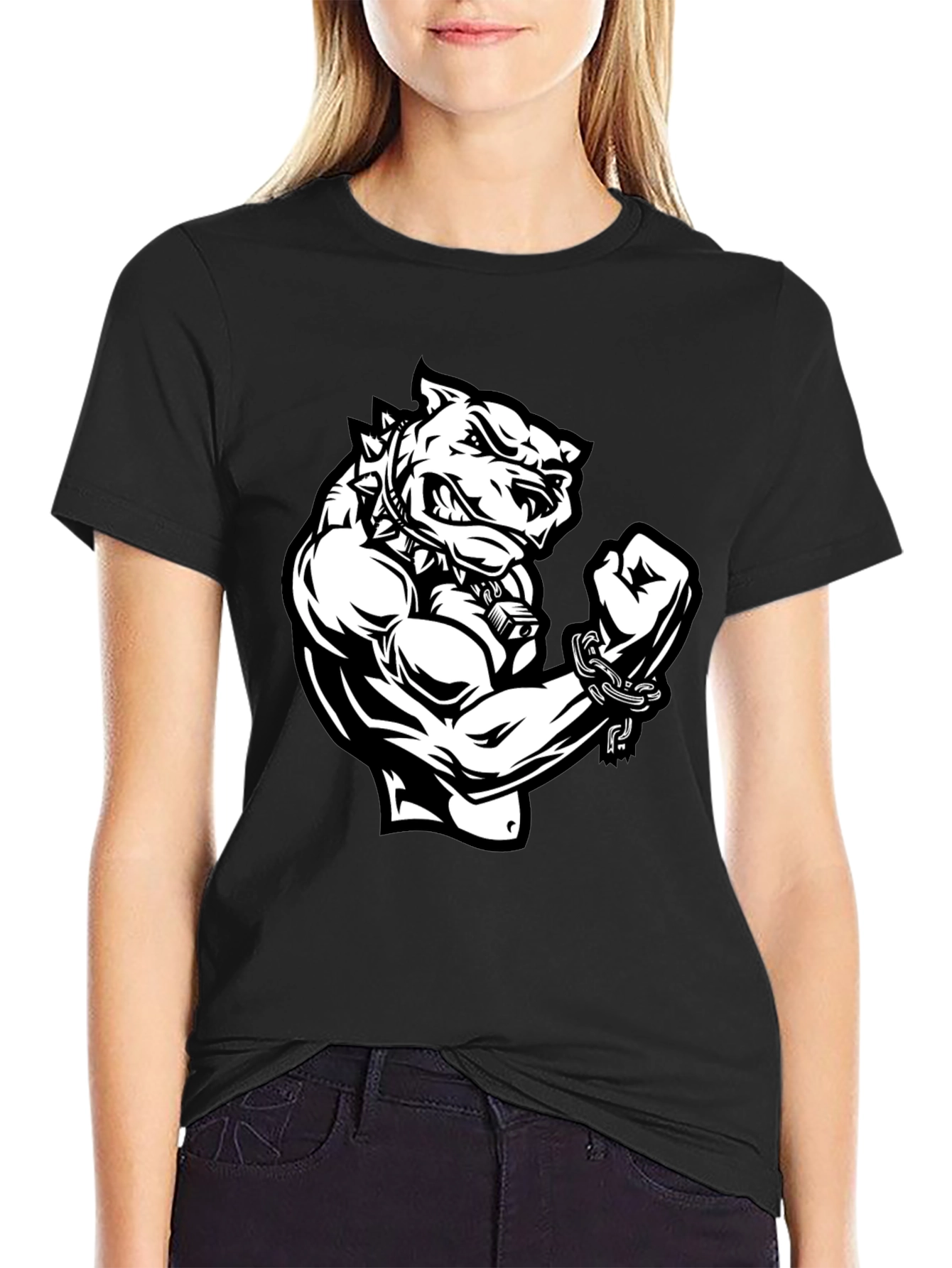 Graphic T-Shirt - Angry Dog with Muscles