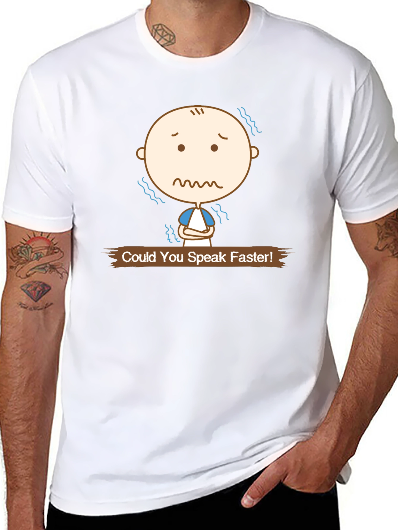 Speak Faster Graphic Tee - Black Cotton T-Shirt