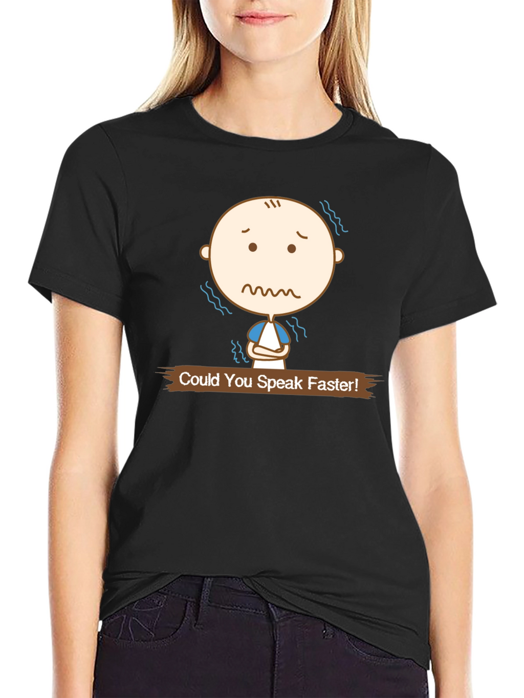 Speak Faster Graphic Tee - Black Cotton T-Shirt