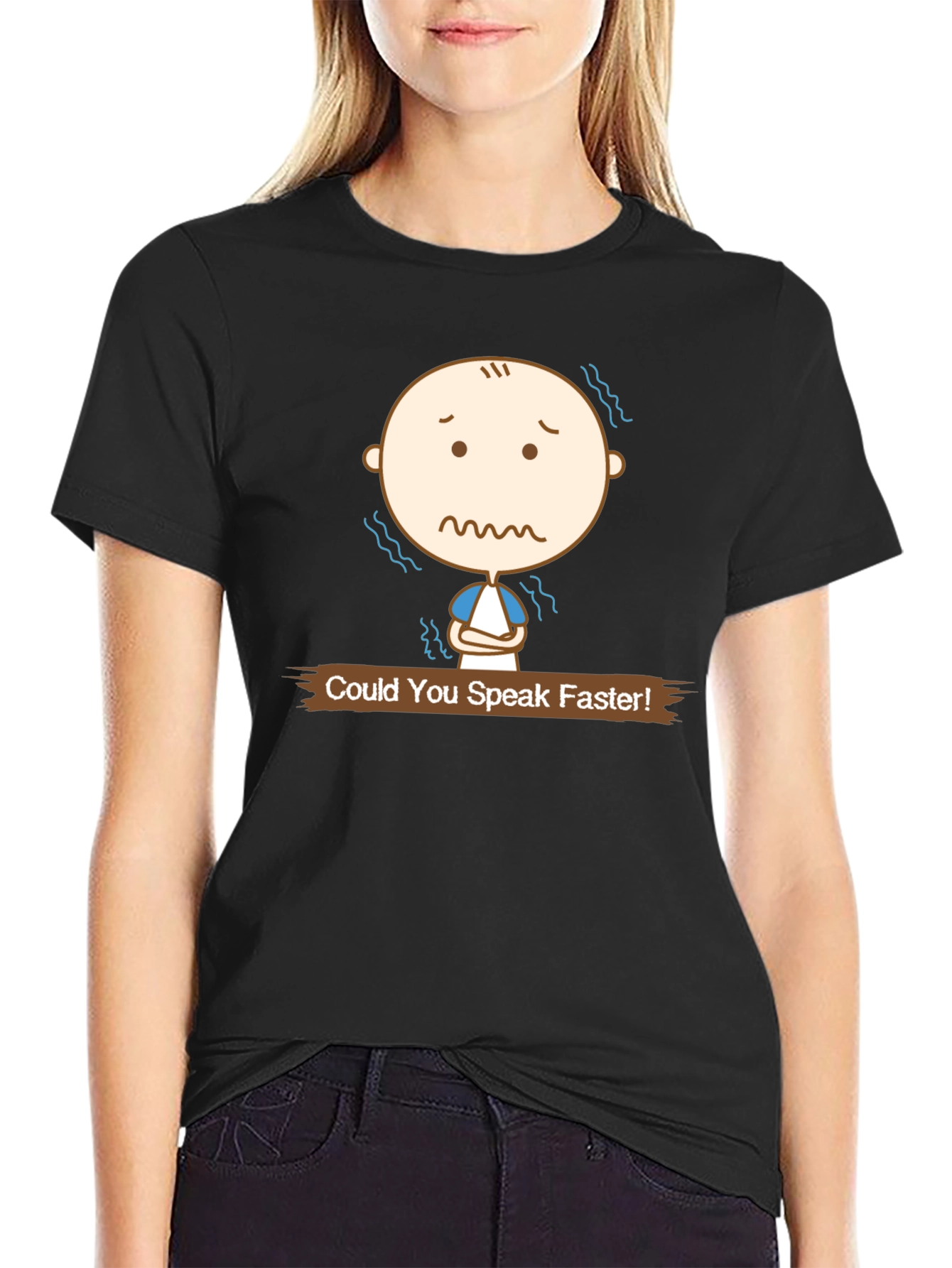 Speak Faster Graphic Tee - Black Cotton T-Shirt