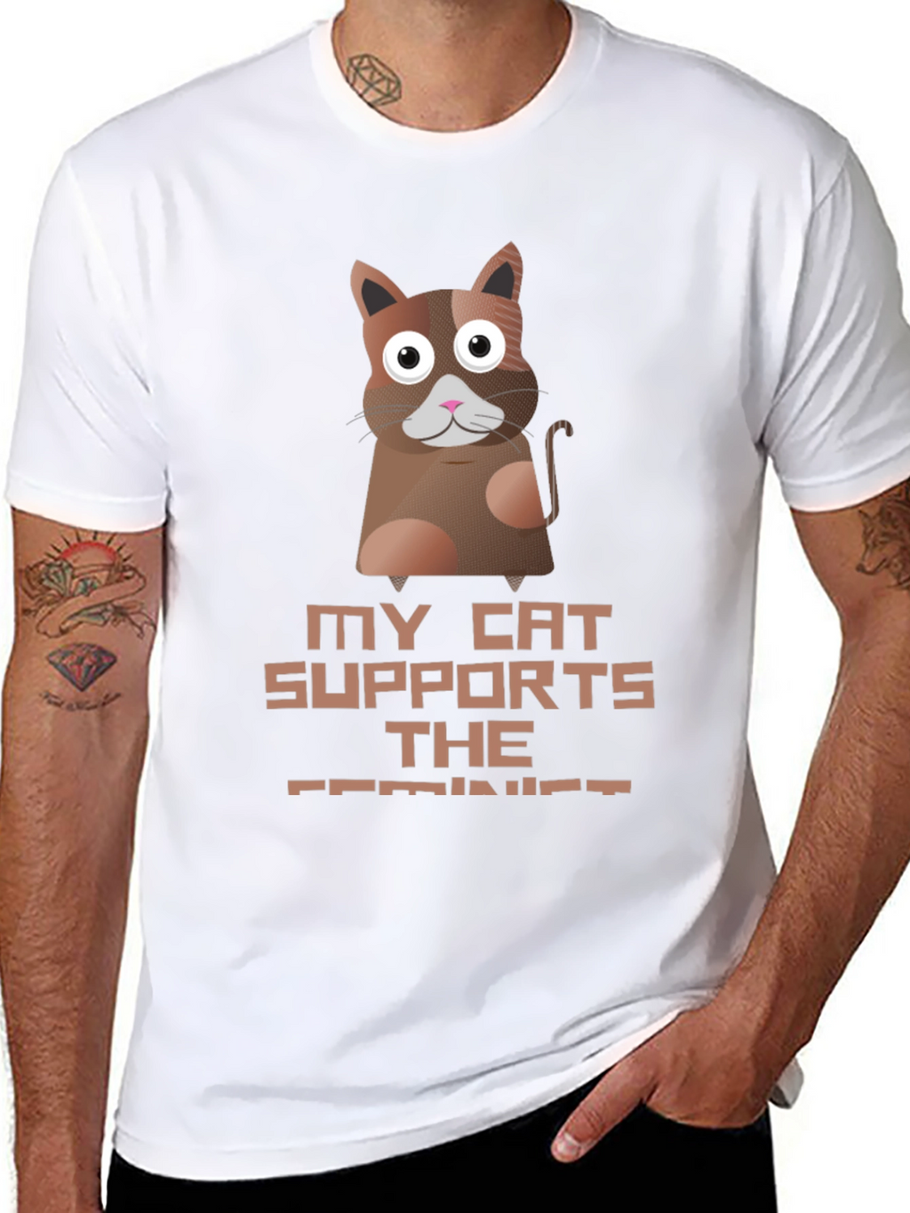 My Cat Supports The Feminist T-Shirt