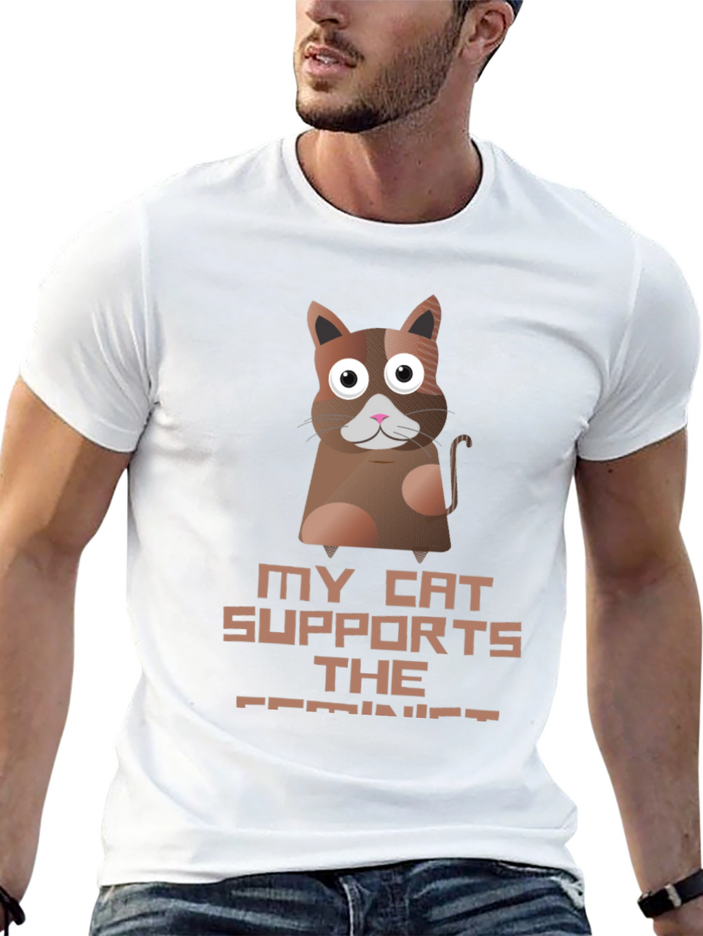 My Cat Supports The Feminist T-Shirt