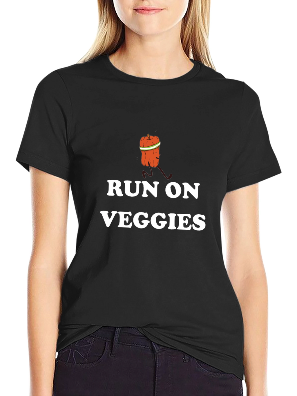 Run On Veggies T-Shirt - Funny Vegetarian Fitness Tee