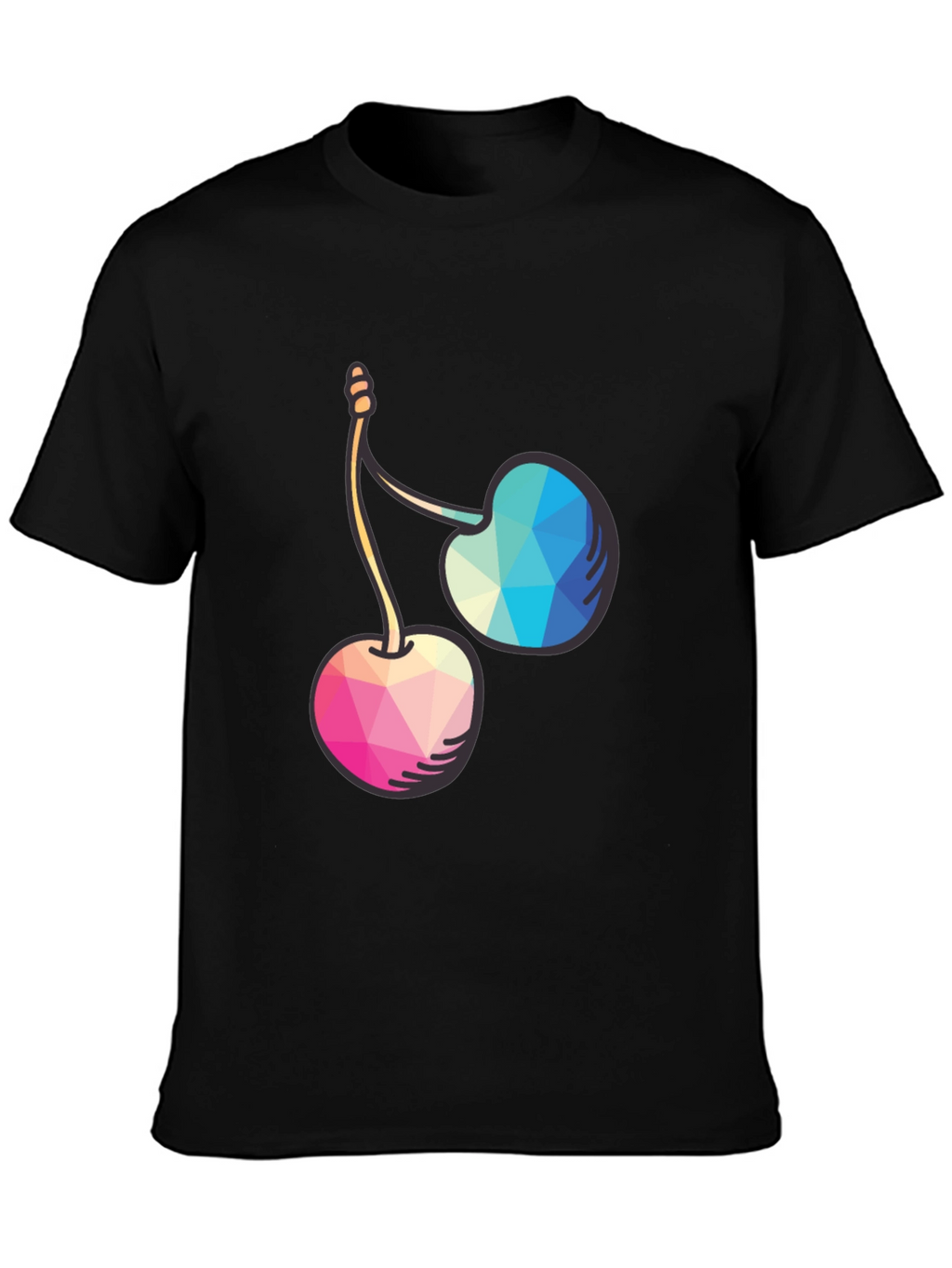 Geometric Cherry Graphic Tee - Modern Style