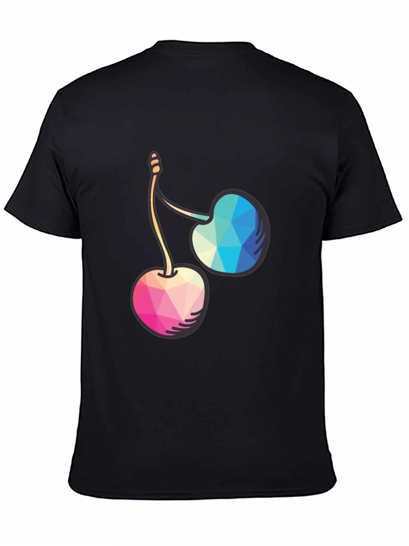 Geometric Cherry Graphic Tee - Modern Style