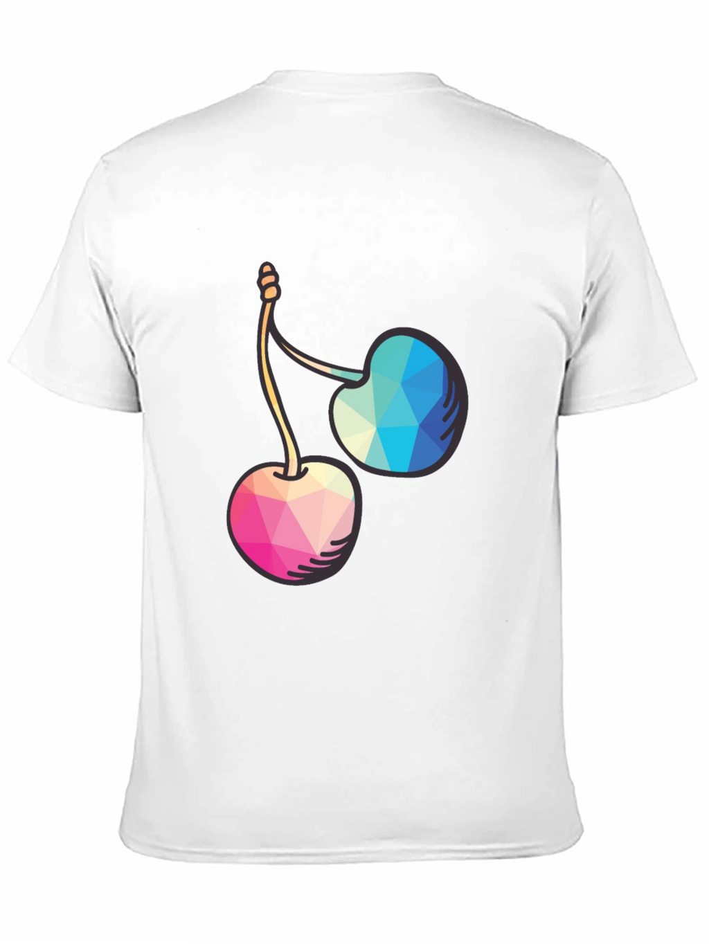 Geometric Cherry Graphic Tee - Modern Style