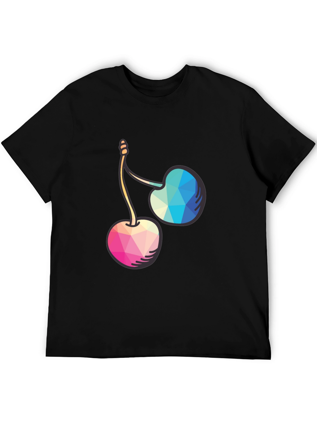 Geometric Cherry Graphic Tee - Modern Style