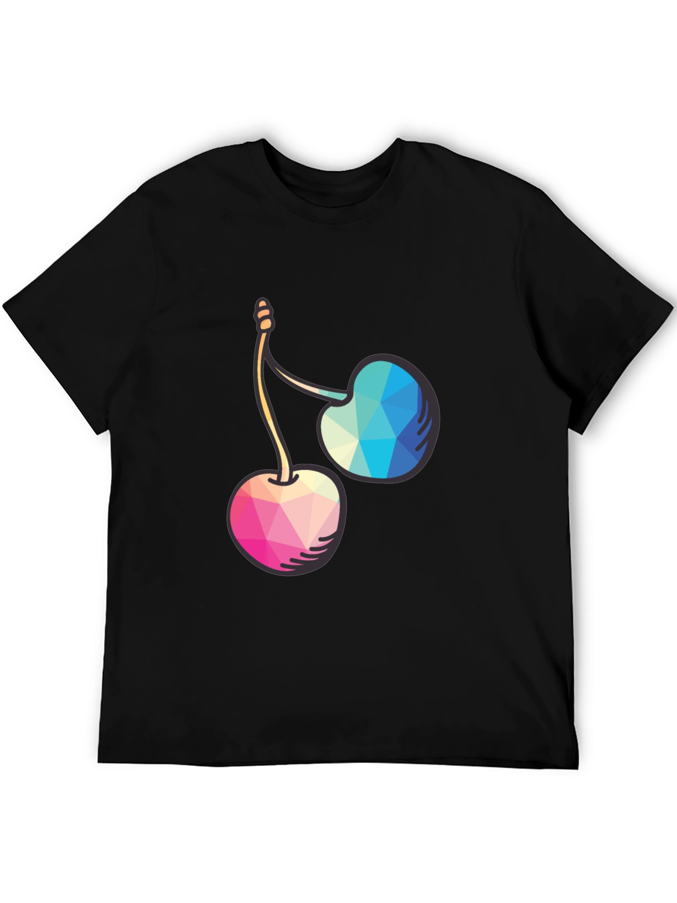 Geometric Cherry Graphic Tee - Modern Style