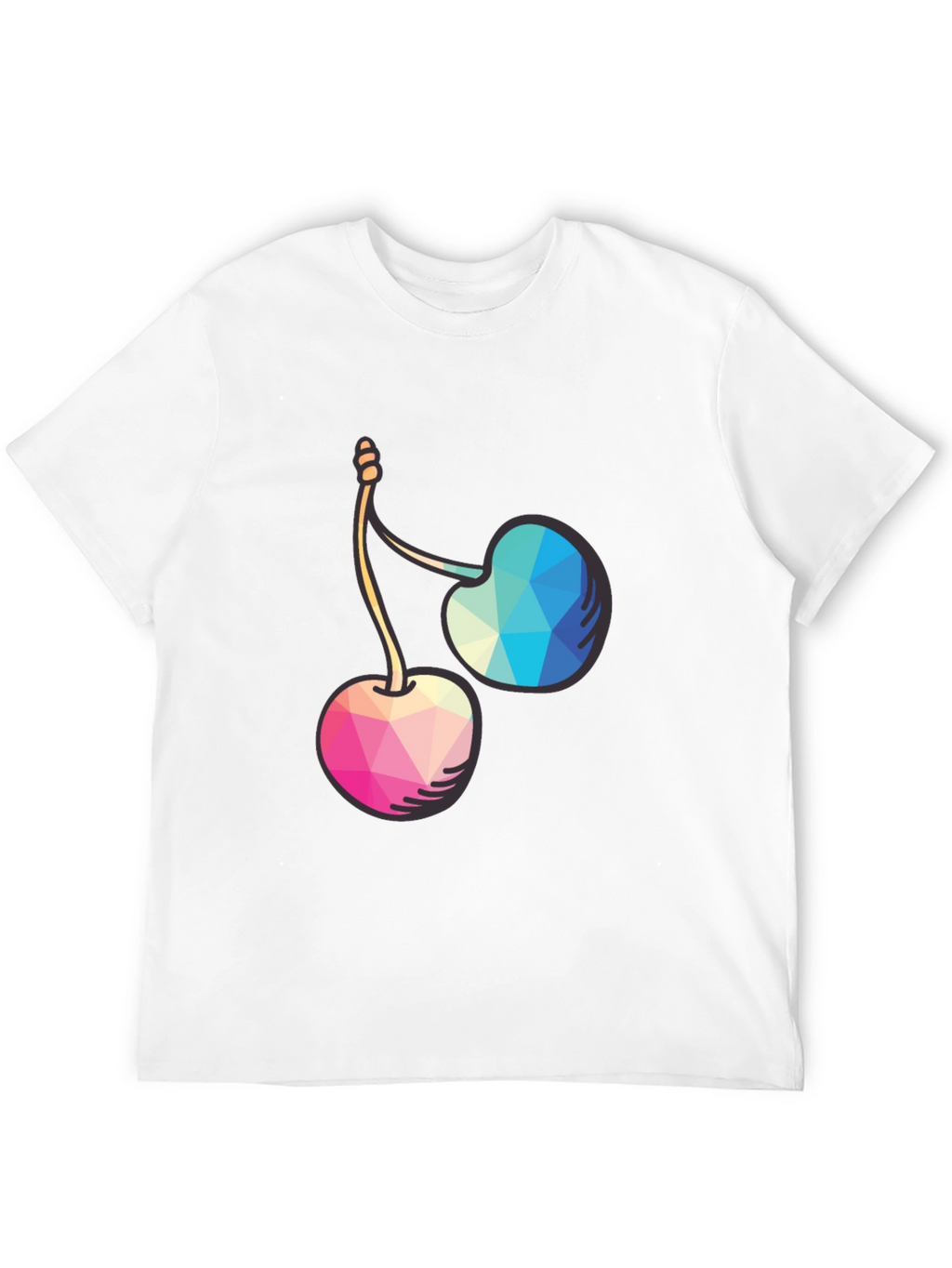 Geometric Cherry Graphic Tee - Modern Style