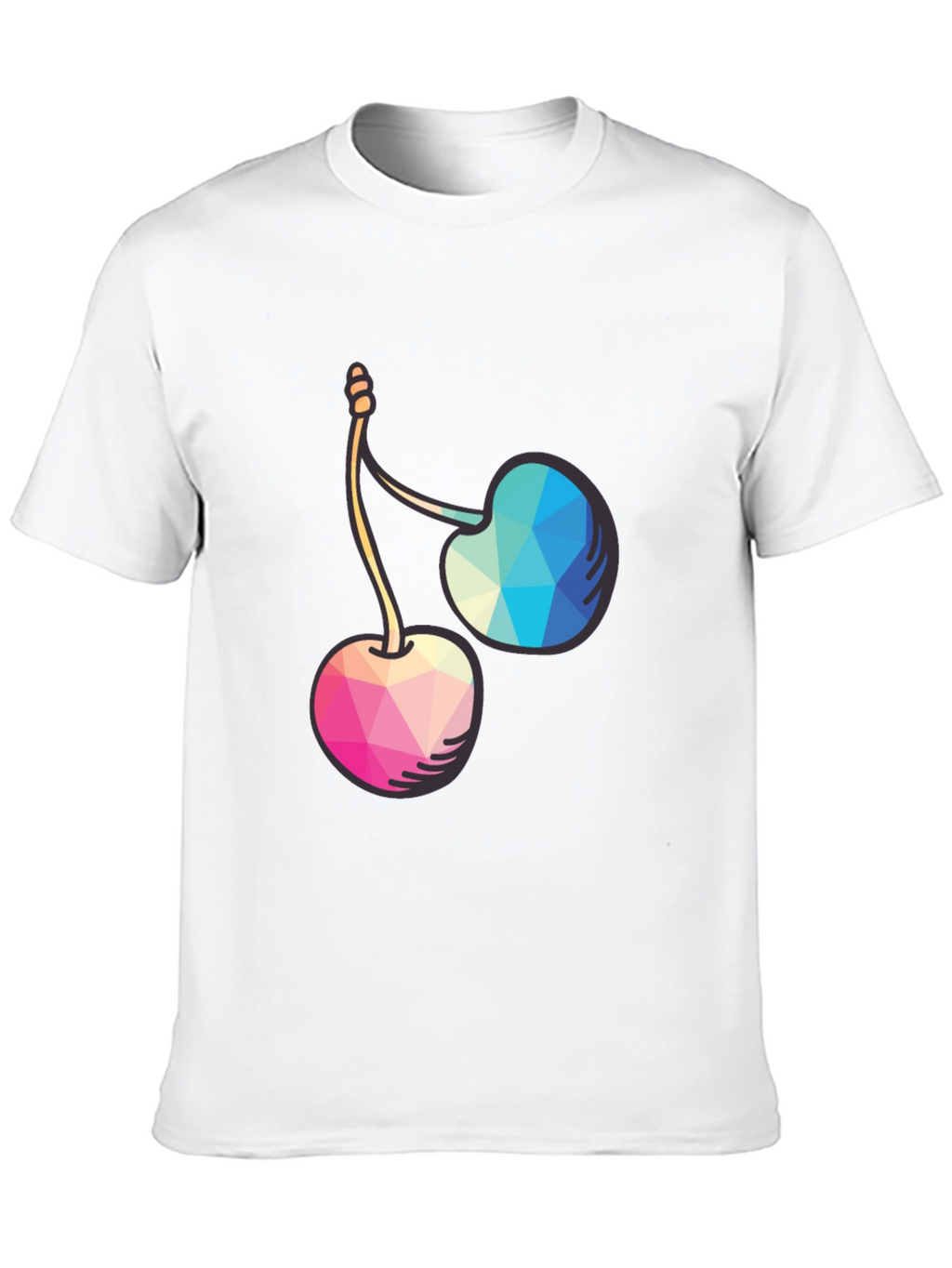 Geometric Cherry Graphic Tee - Modern Style