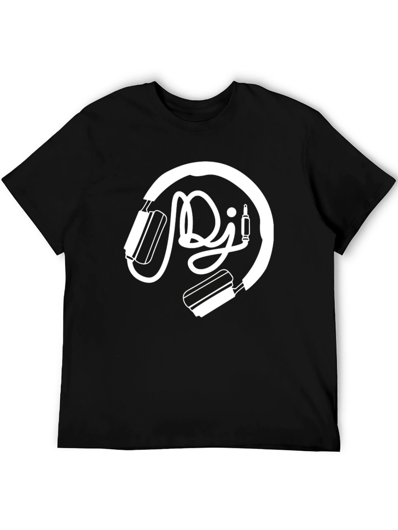 DJ Headphones Graphic T-Shirt - Black