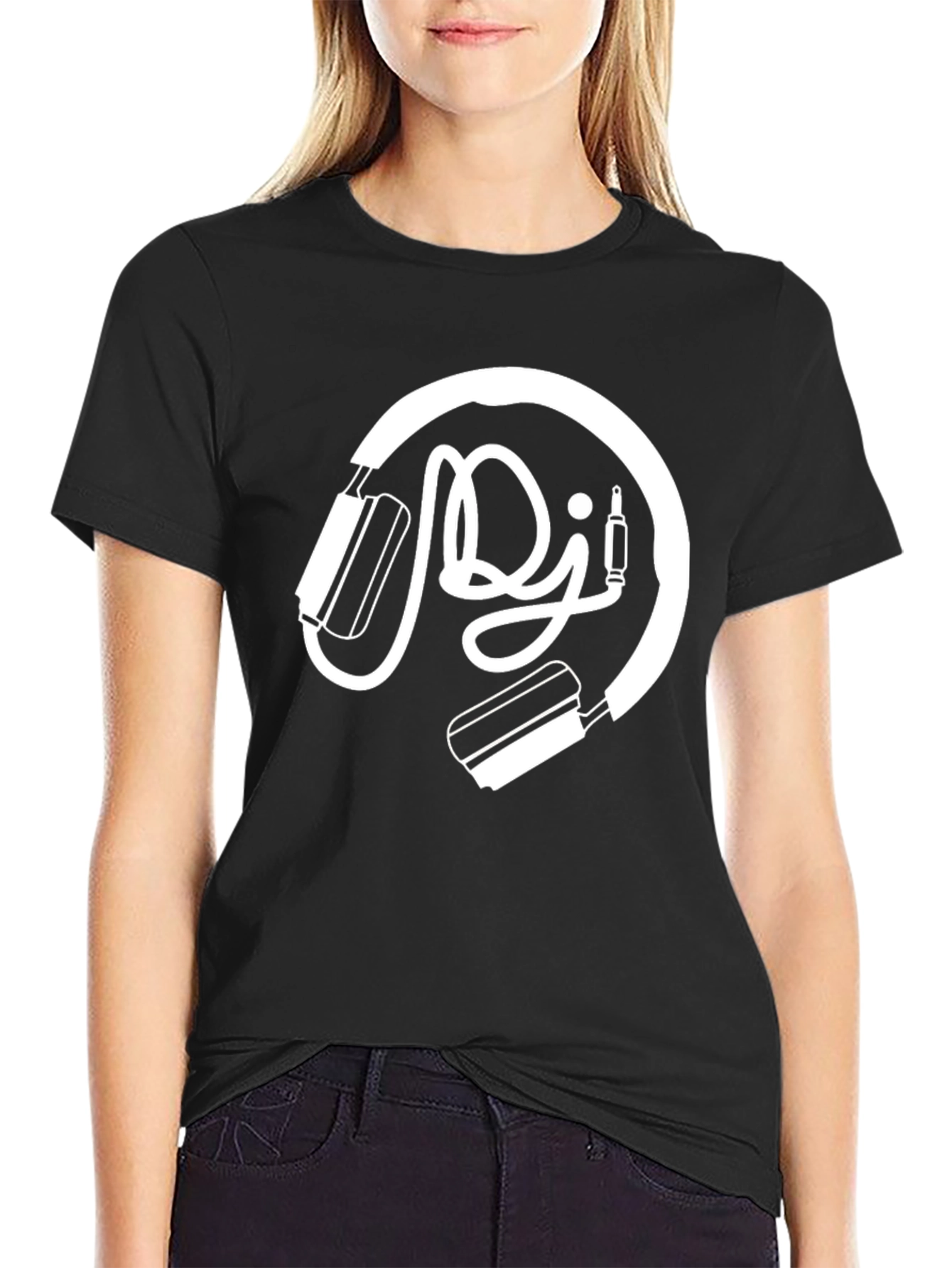 DJ Headphones Graphic T-Shirt - Black