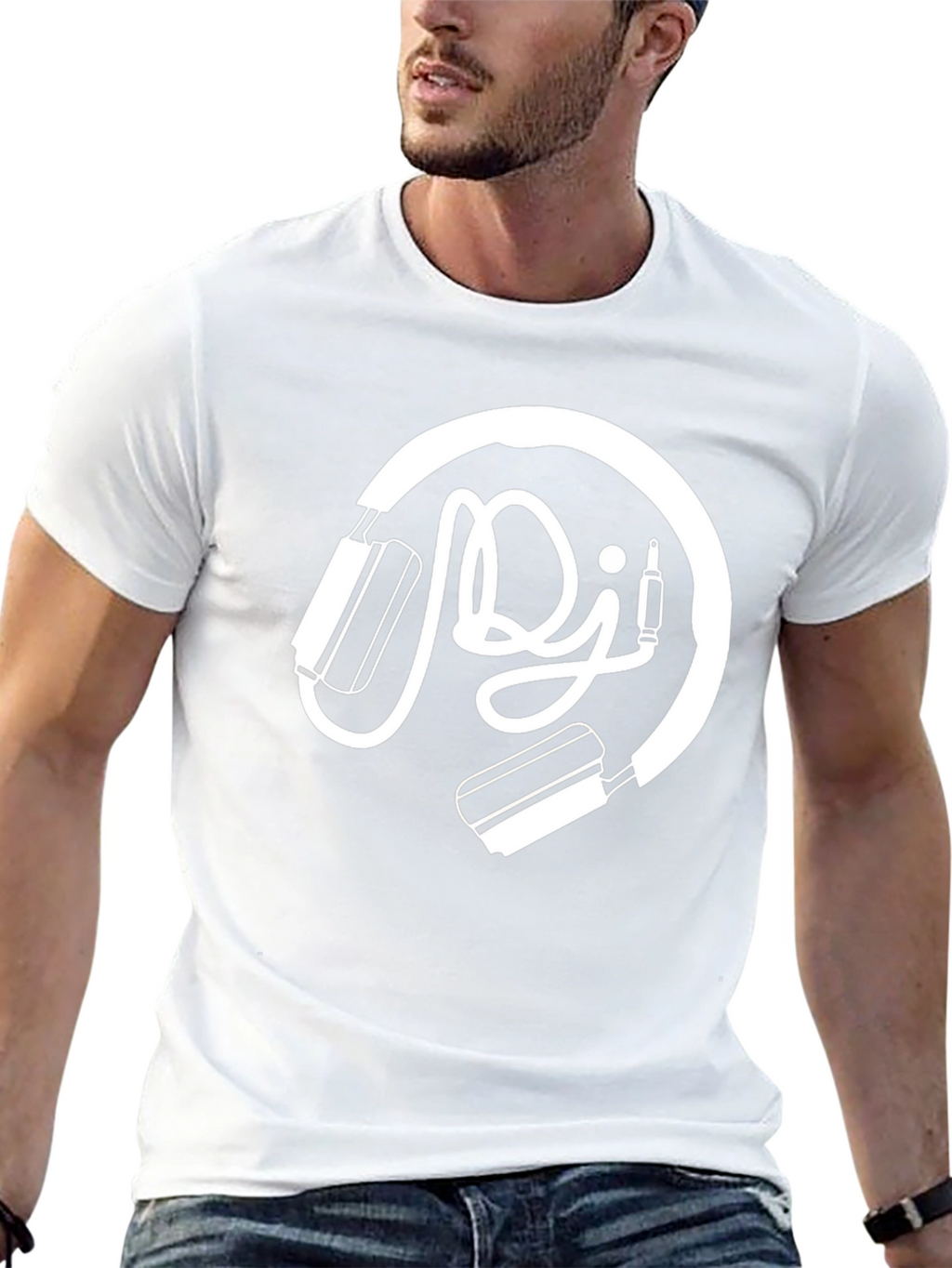 DJ Headphones Graphic T-Shirt - Black