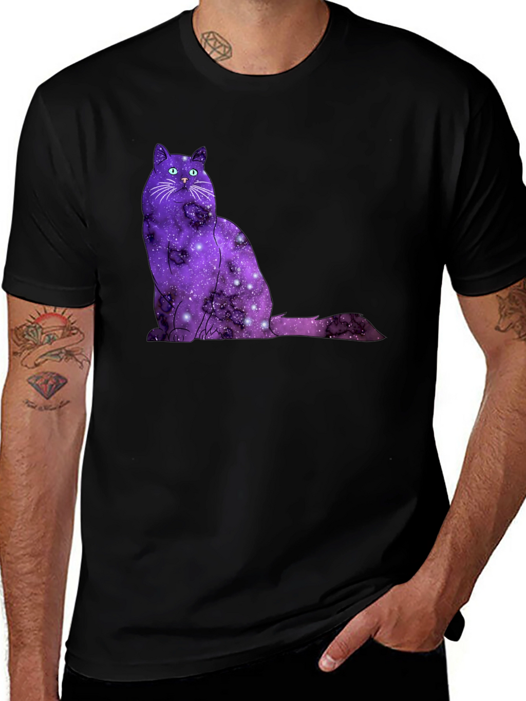 Galaxy Cat T-Shirt - Cosmic Feline Tee