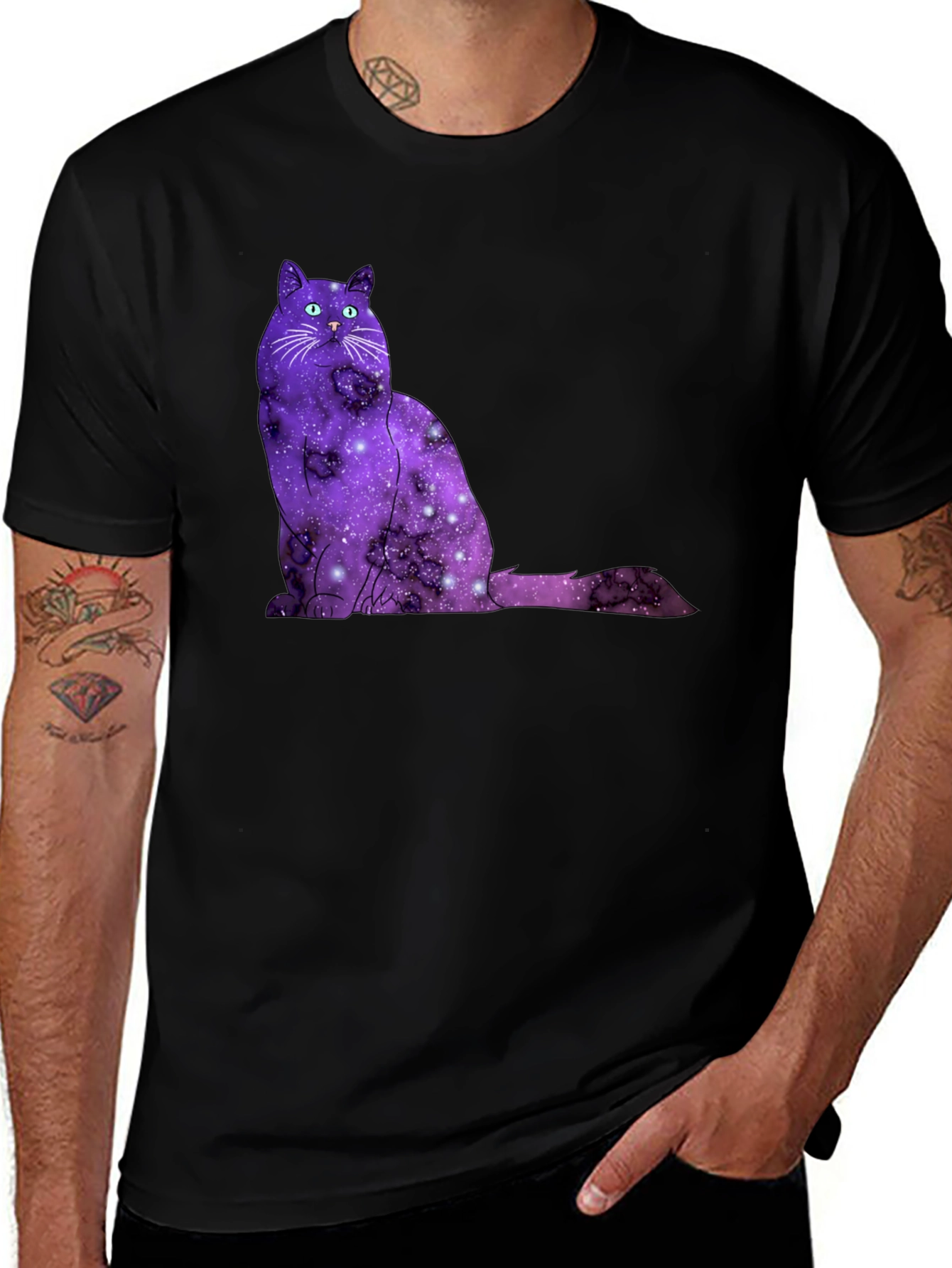 Galaxy Cat T-Shirt - Cosmic Feline Tee