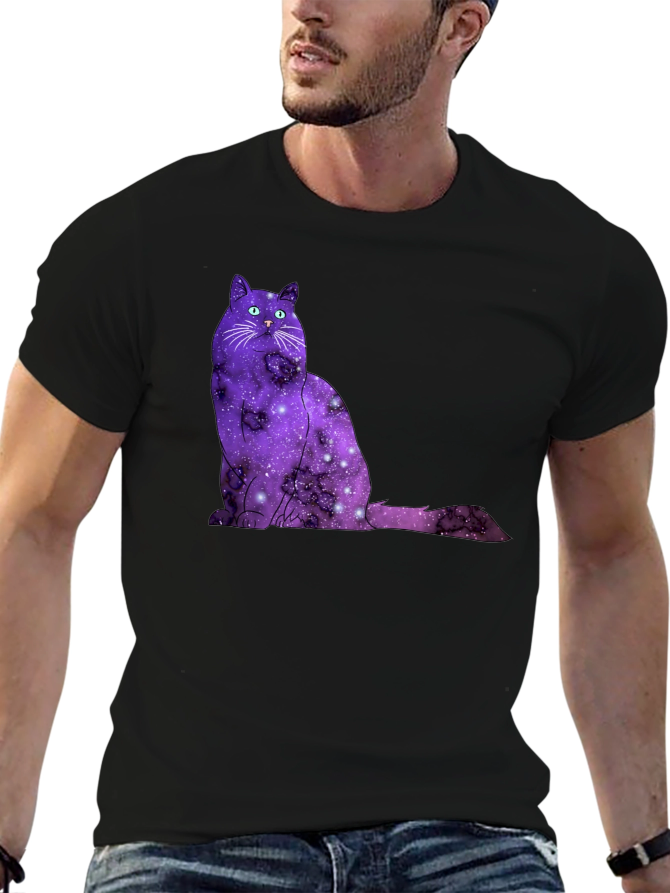 Galaxy Cat T-Shirt - Cosmic Feline Tee