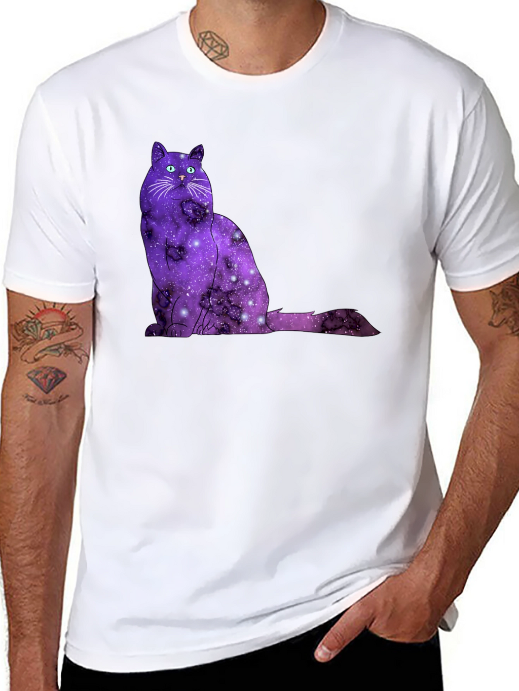 Galaxy Cat T-Shirt - Cosmic Feline Tee