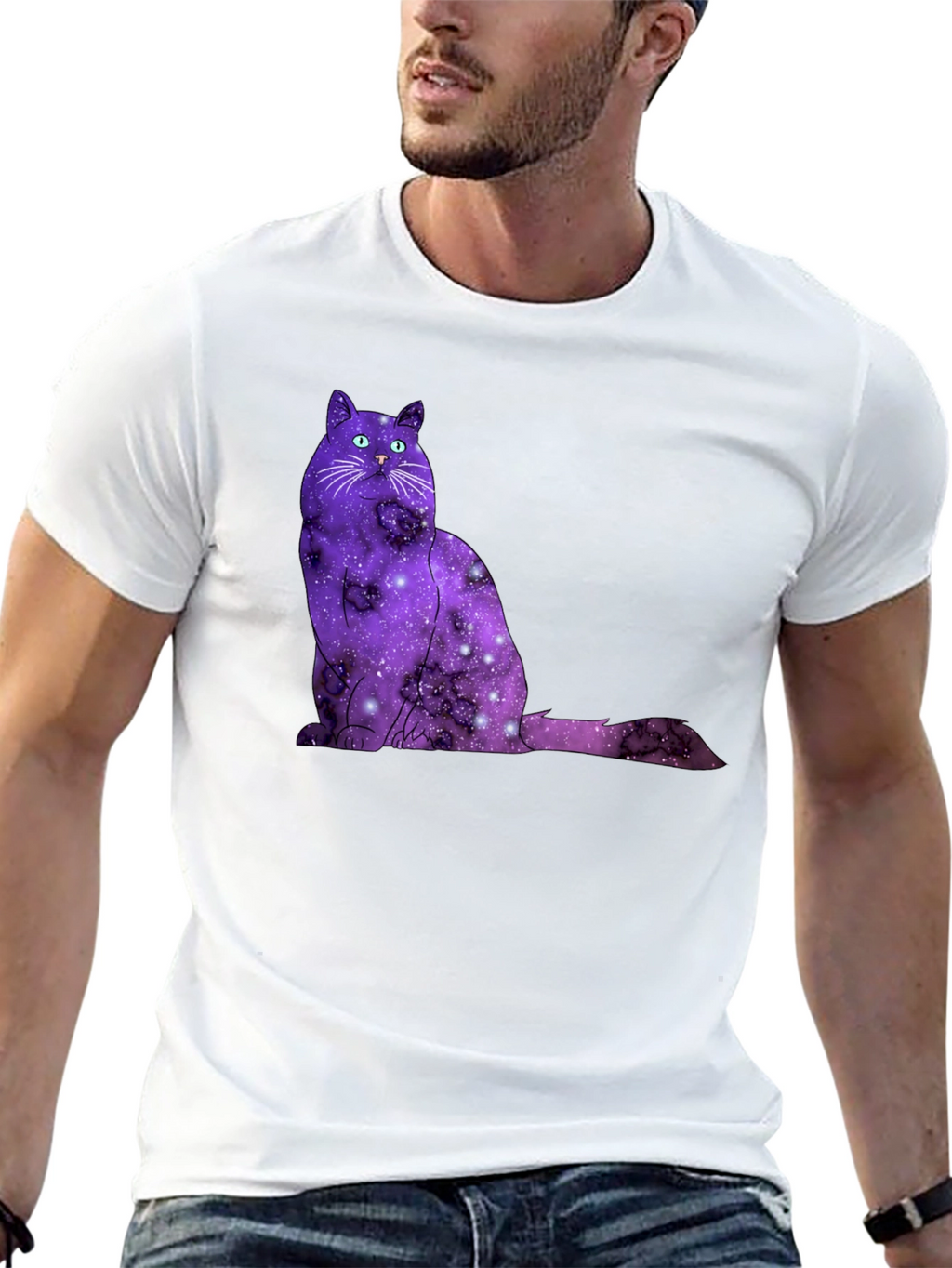 Galaxy Cat T-Shirt - Cosmic Feline Tee