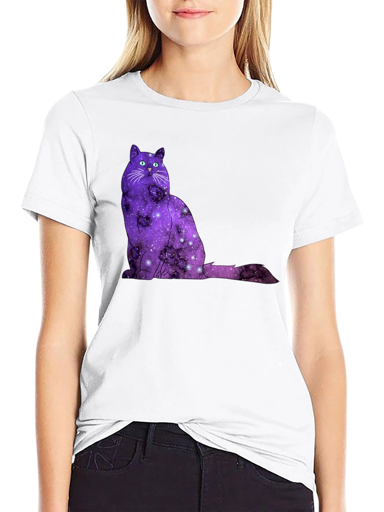 Galaxy Cat T-Shirt - Cosmic Feline Tee