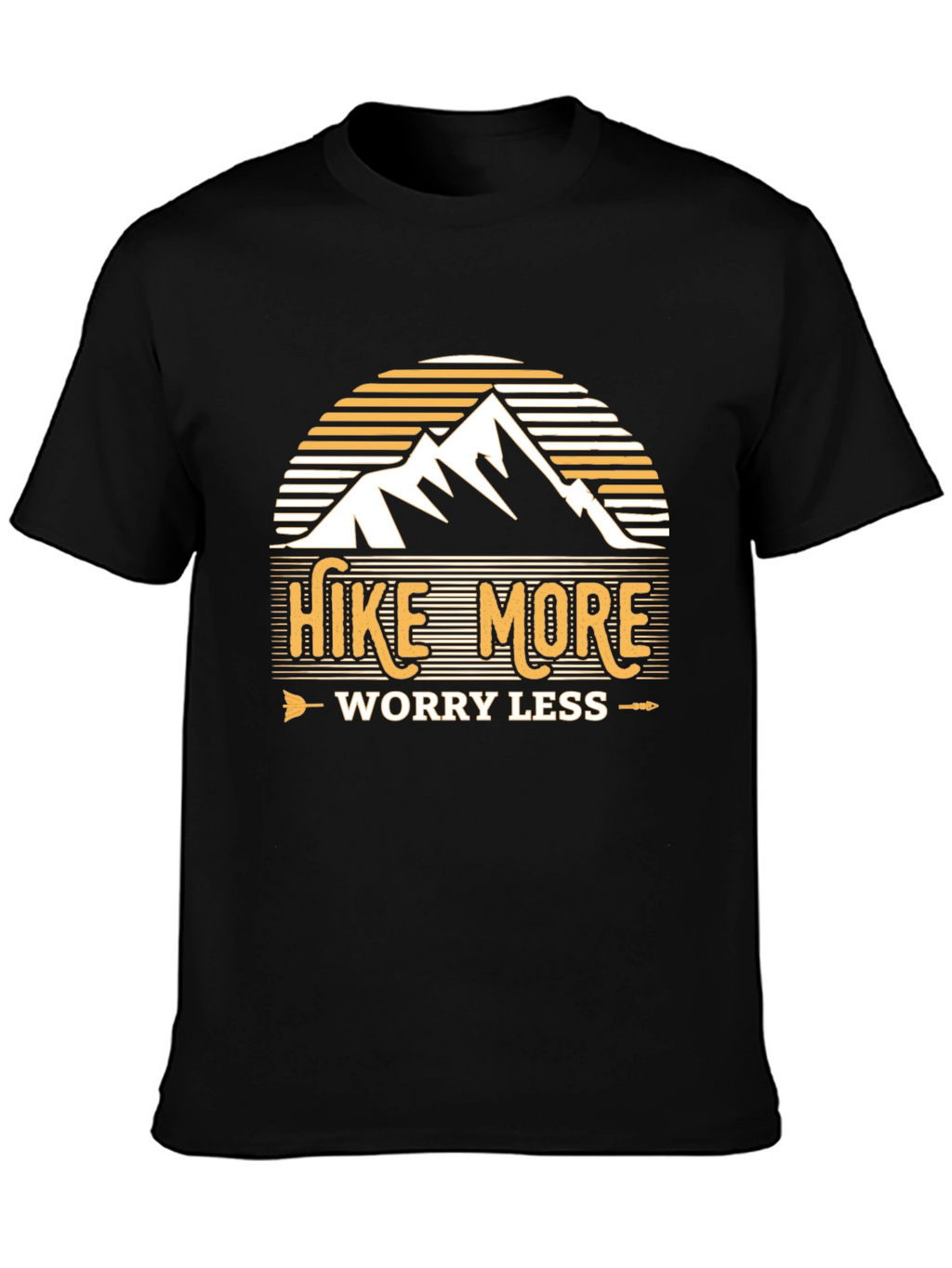 Hike More Worry Less Black Graphic T-Shirt