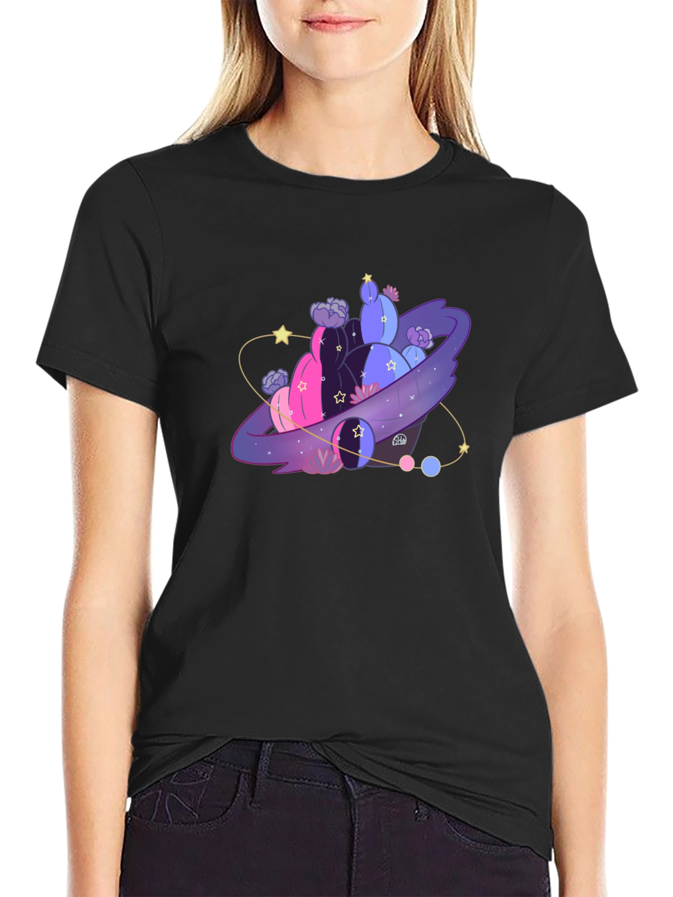 Galaxy Cactus T-Shirt - Unique Graphic Tee