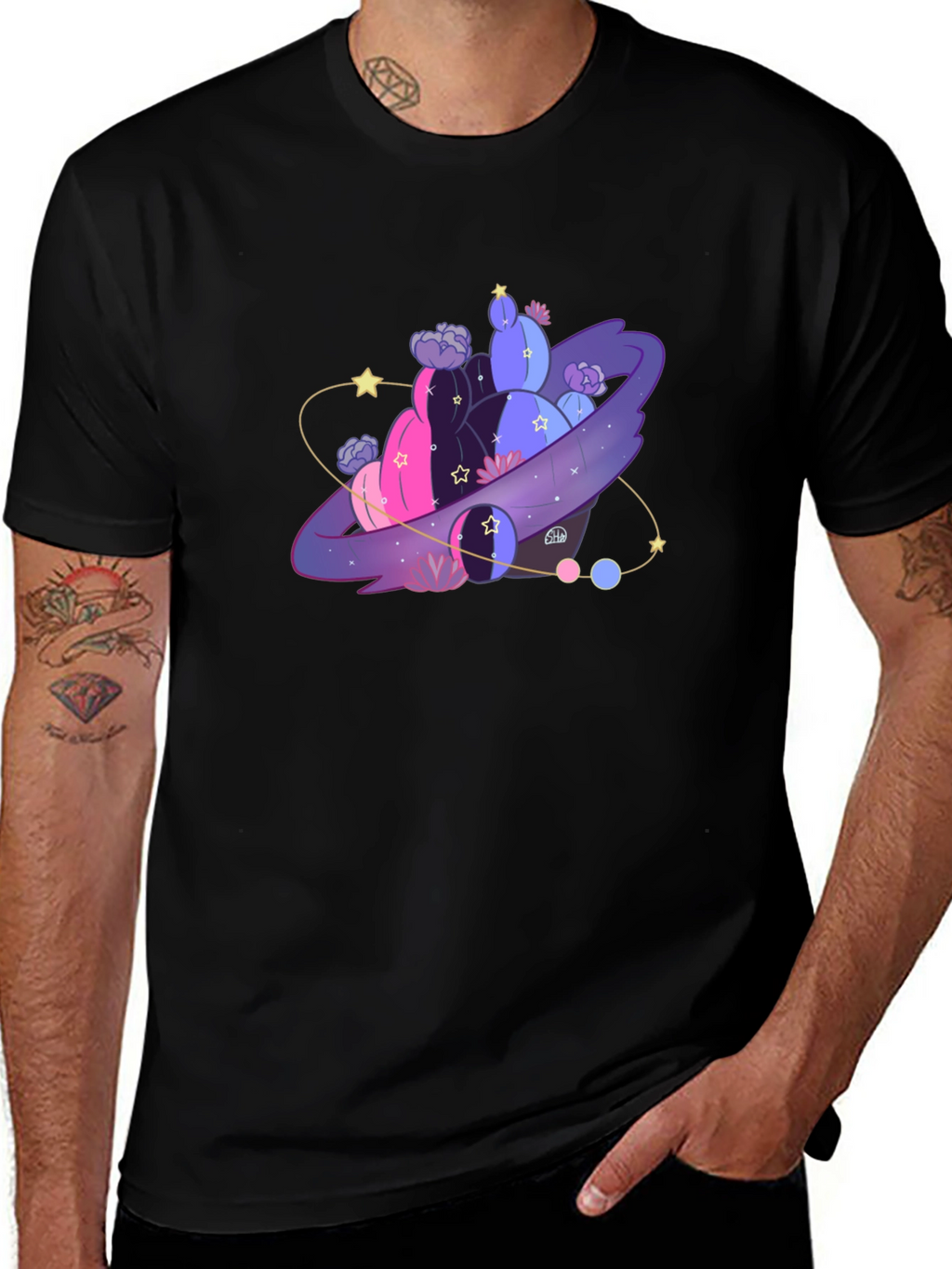 Galaxy Cactus T-Shirt - Unique Graphic Tee