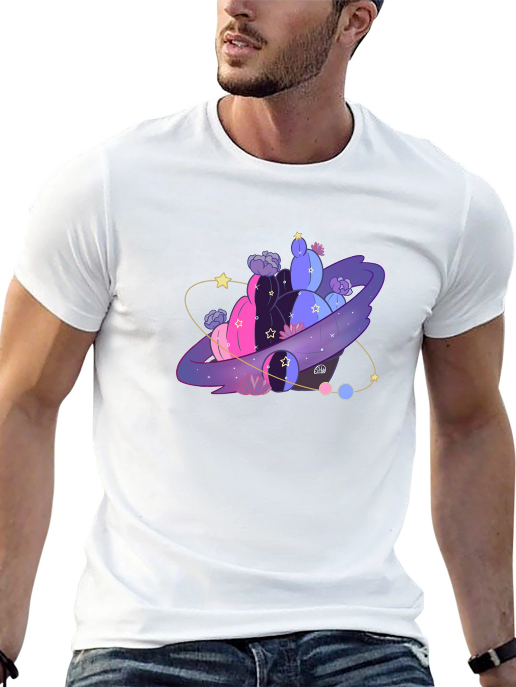 Galaxy Cactus T-Shirt - Unique Graphic Tee