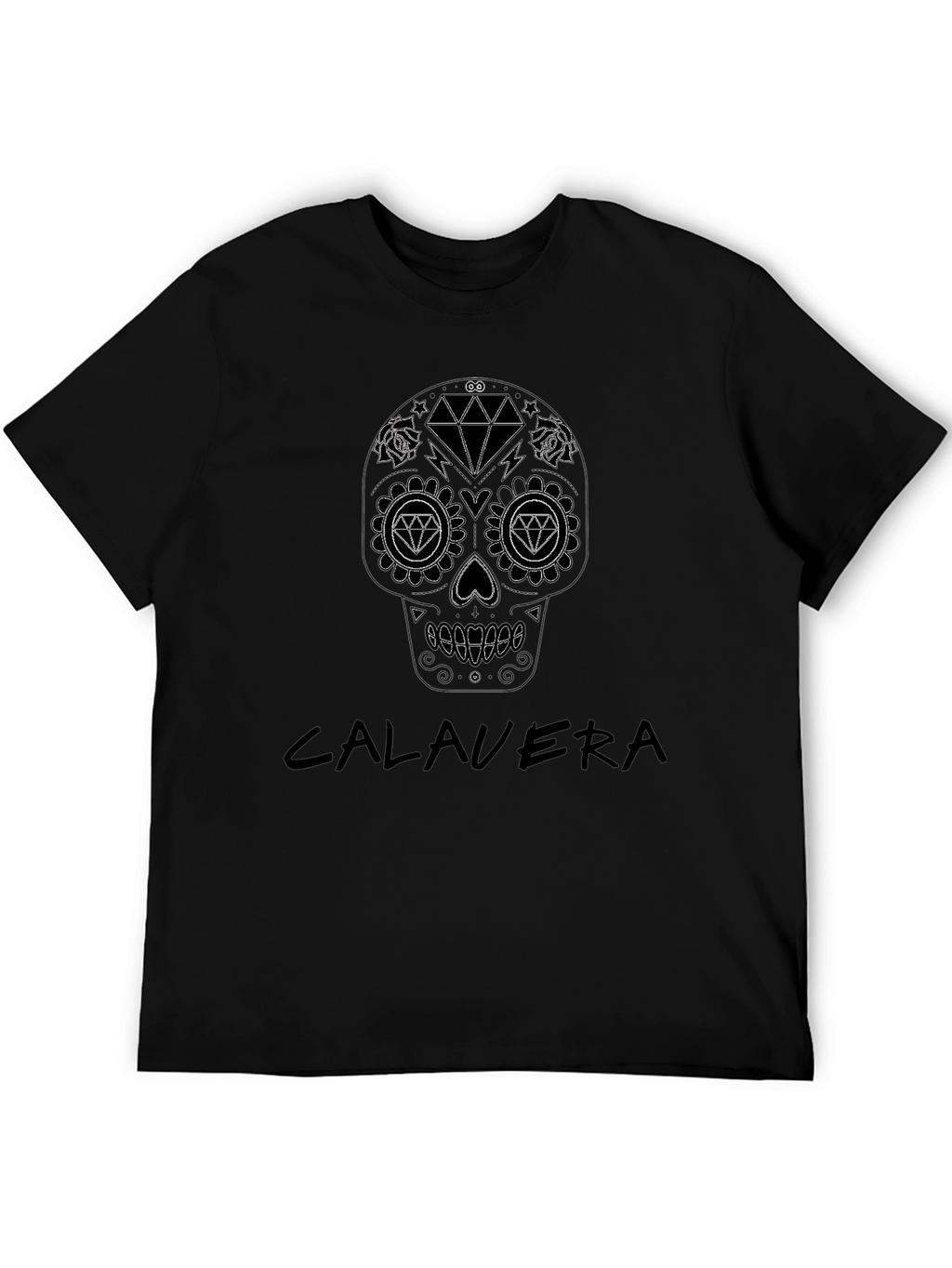Calavera Skull Graphic Black T-Shirt