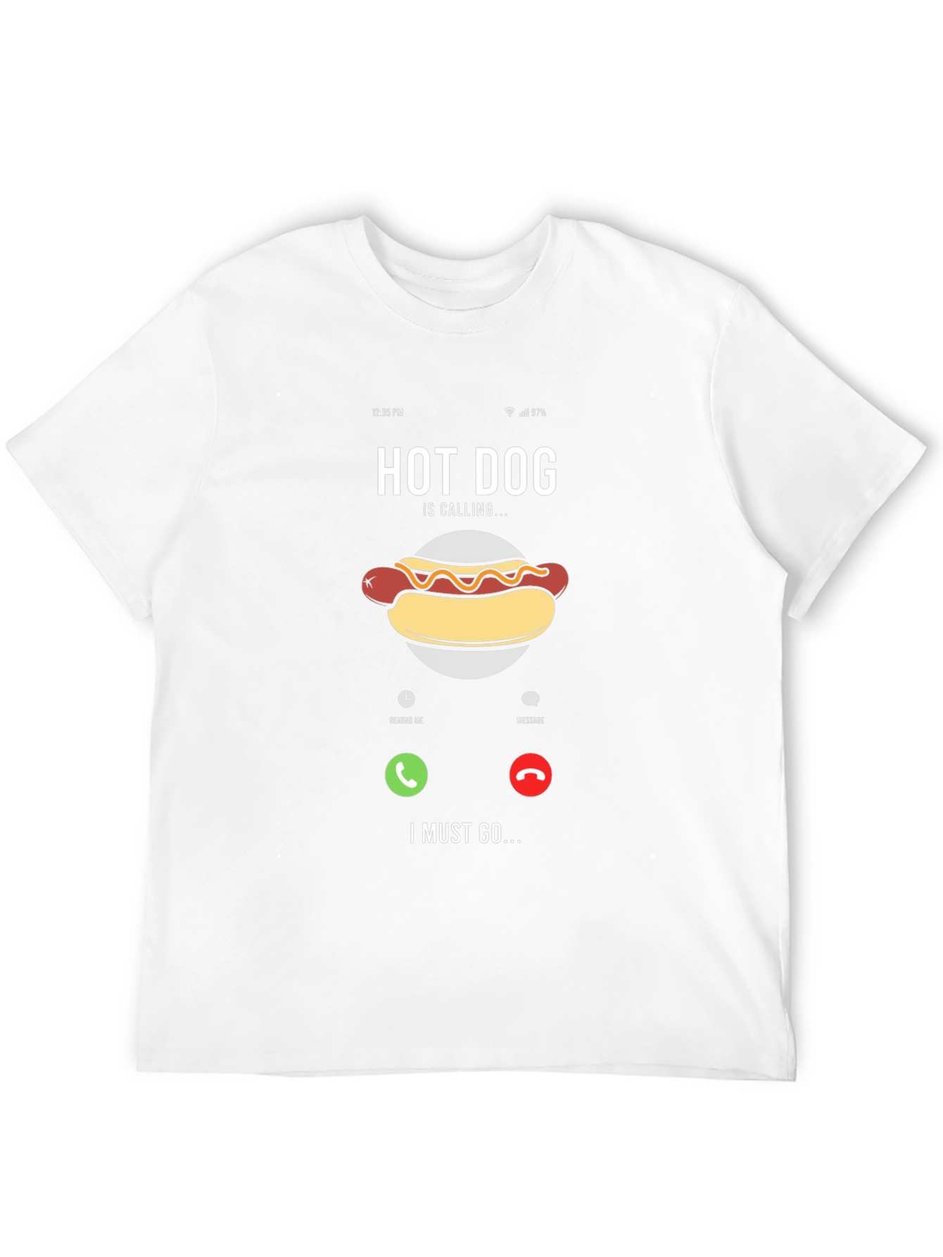 Hot Dog Calling Funny Graphic T-Shirt