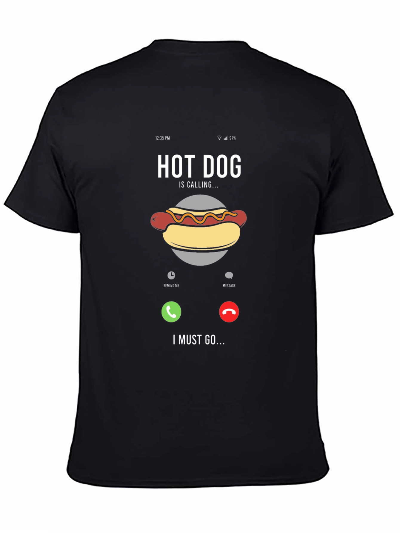 Hot Dog Calling Funny Graphic T-Shirt