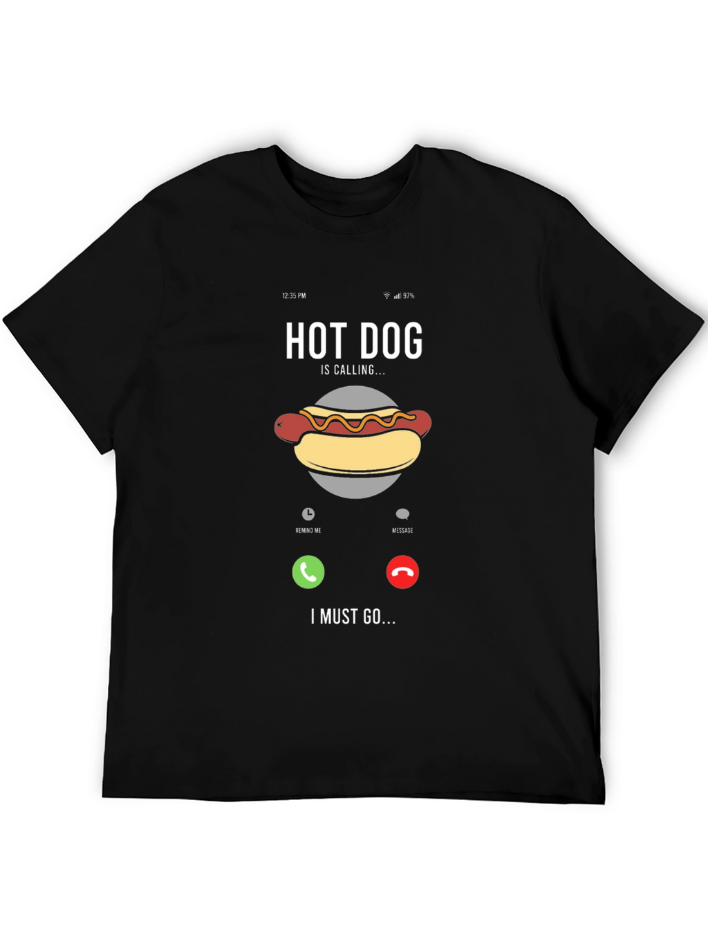 Hot Dog Calling Funny Graphic T-Shirt
