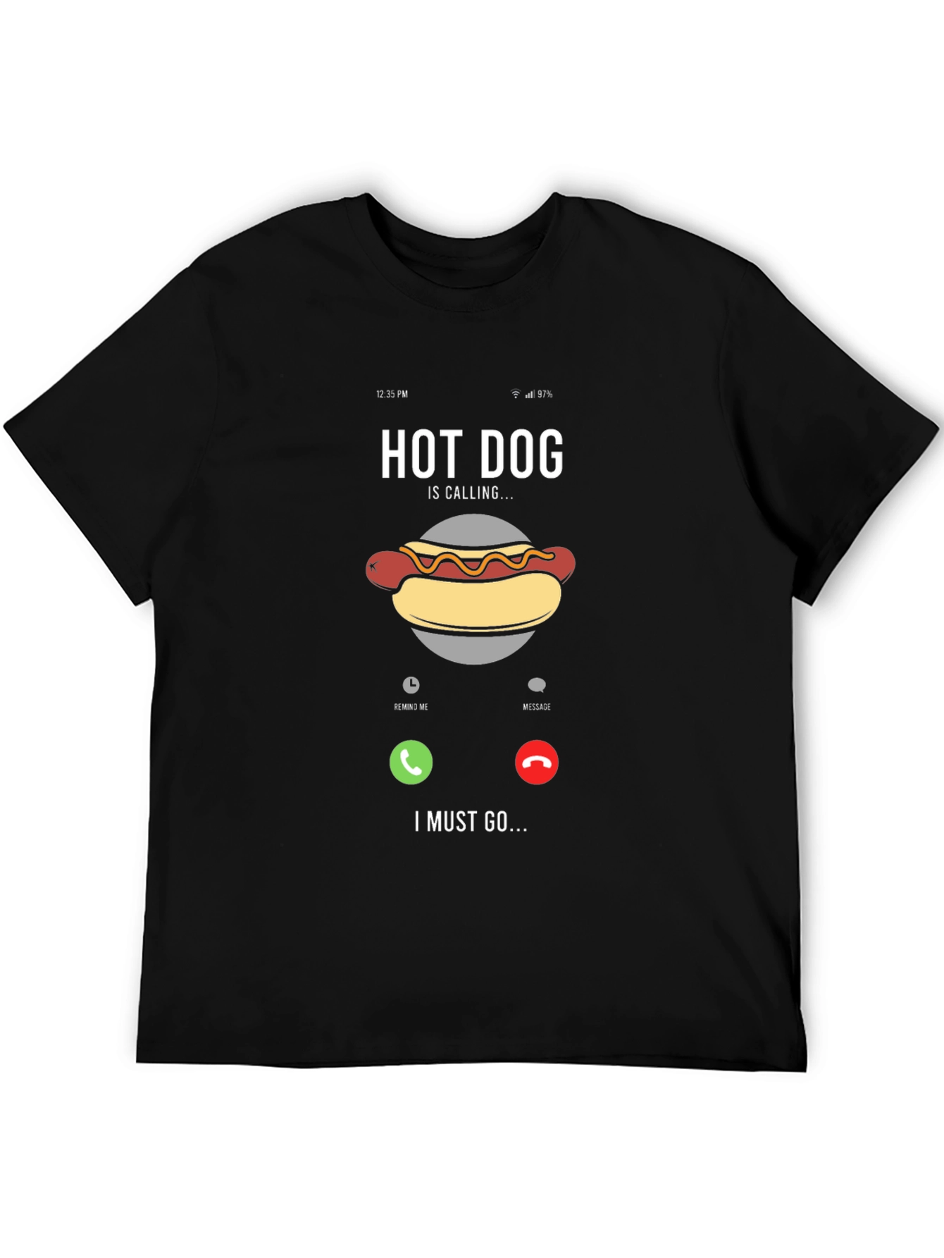 Hot Dog Calling Funny Graphic T-Shirt