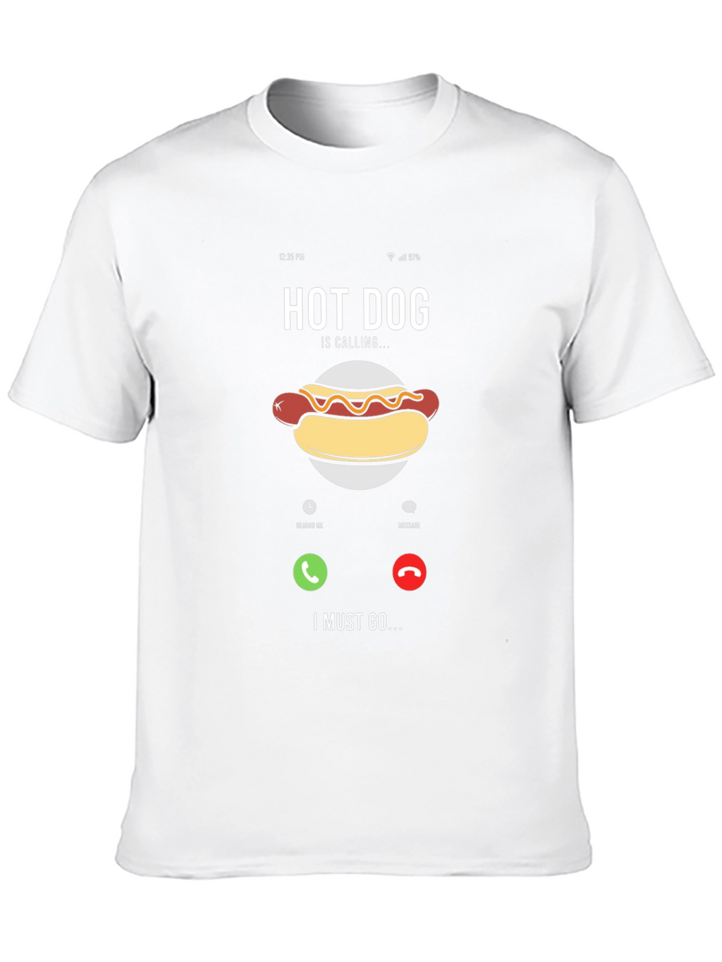 Hot Dog Calling Funny Graphic T-Shirt