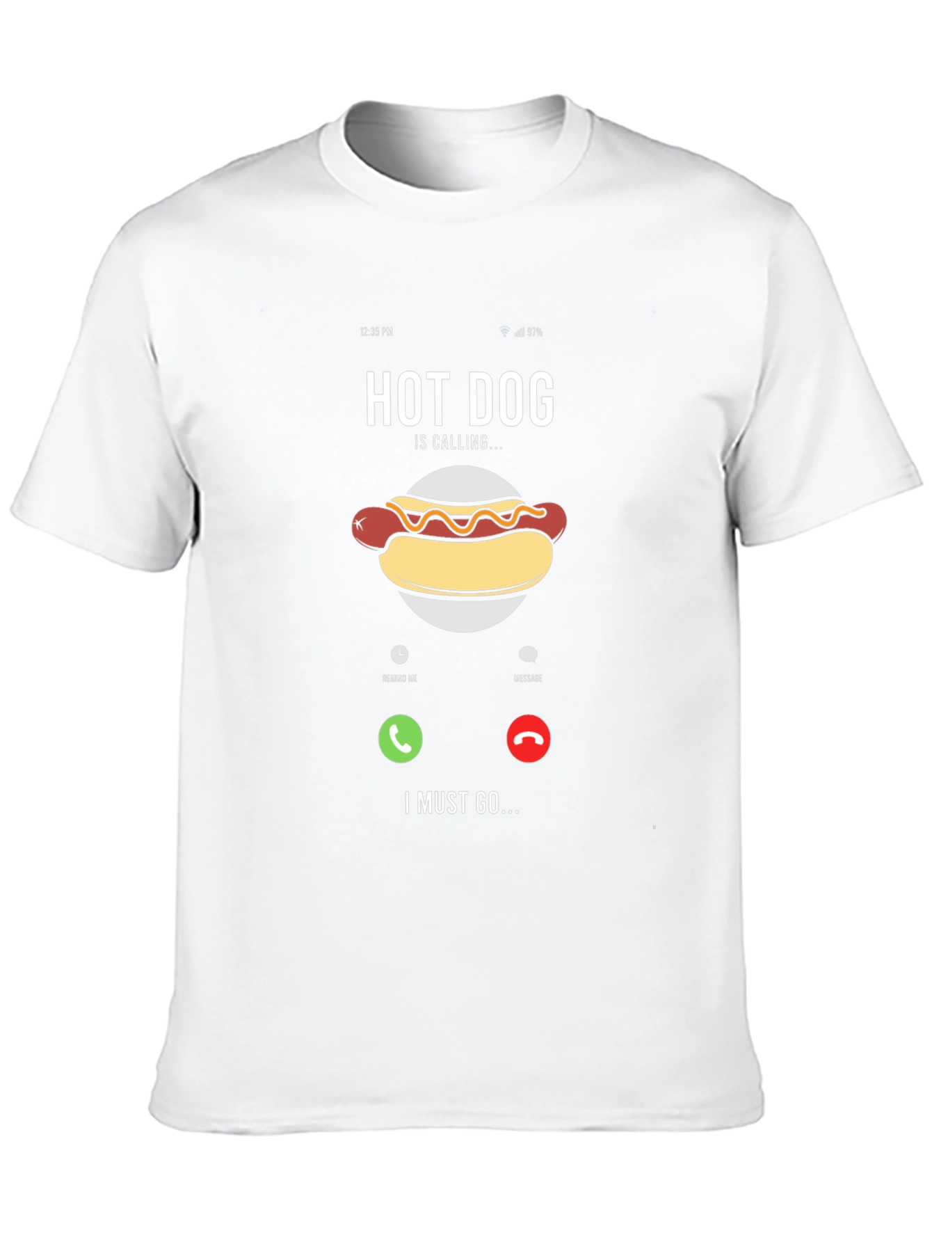 Hot Dog Calling Funny Graphic T-Shirt