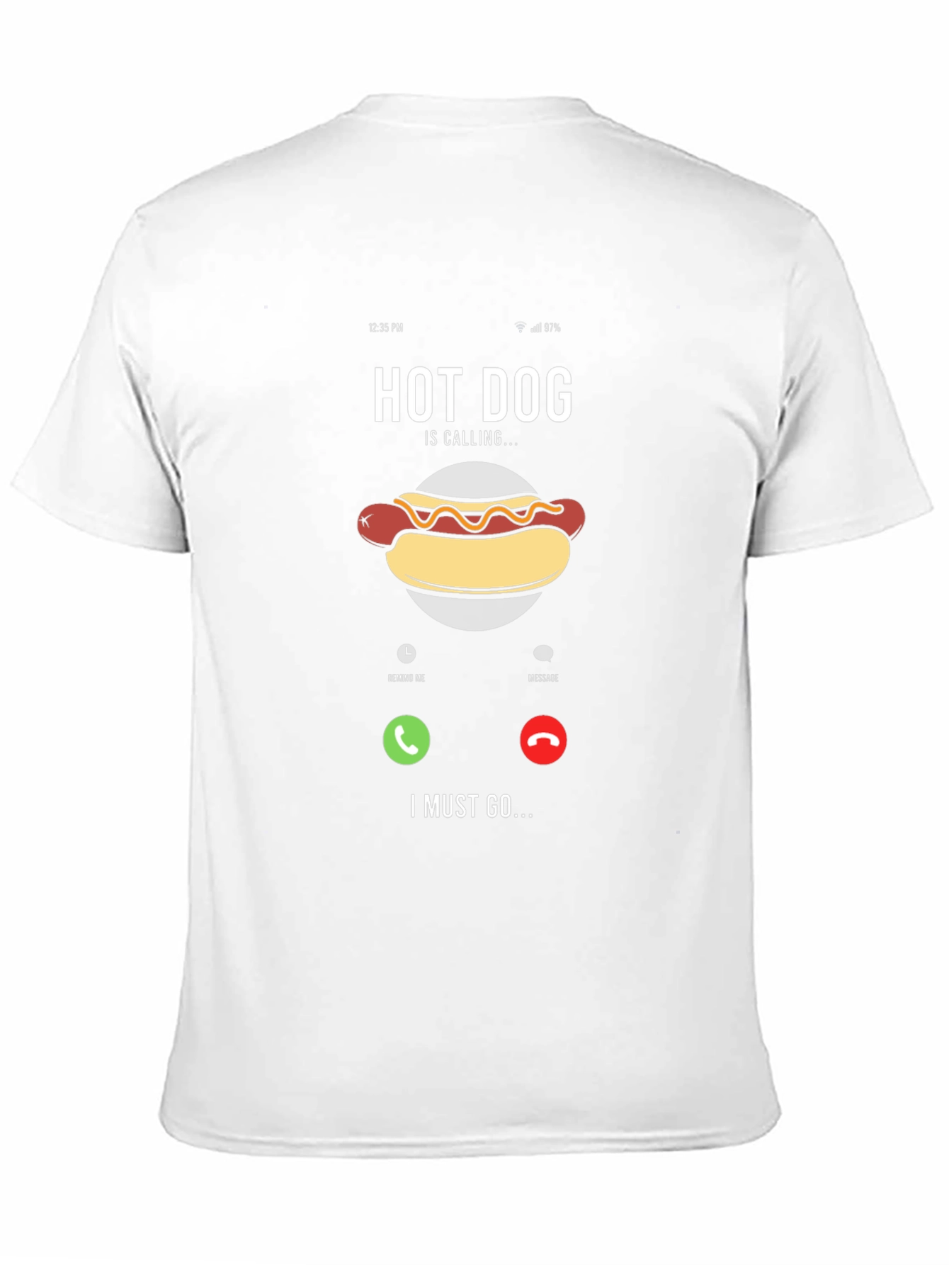 Hot Dog Calling Funny Graphic T-Shirt