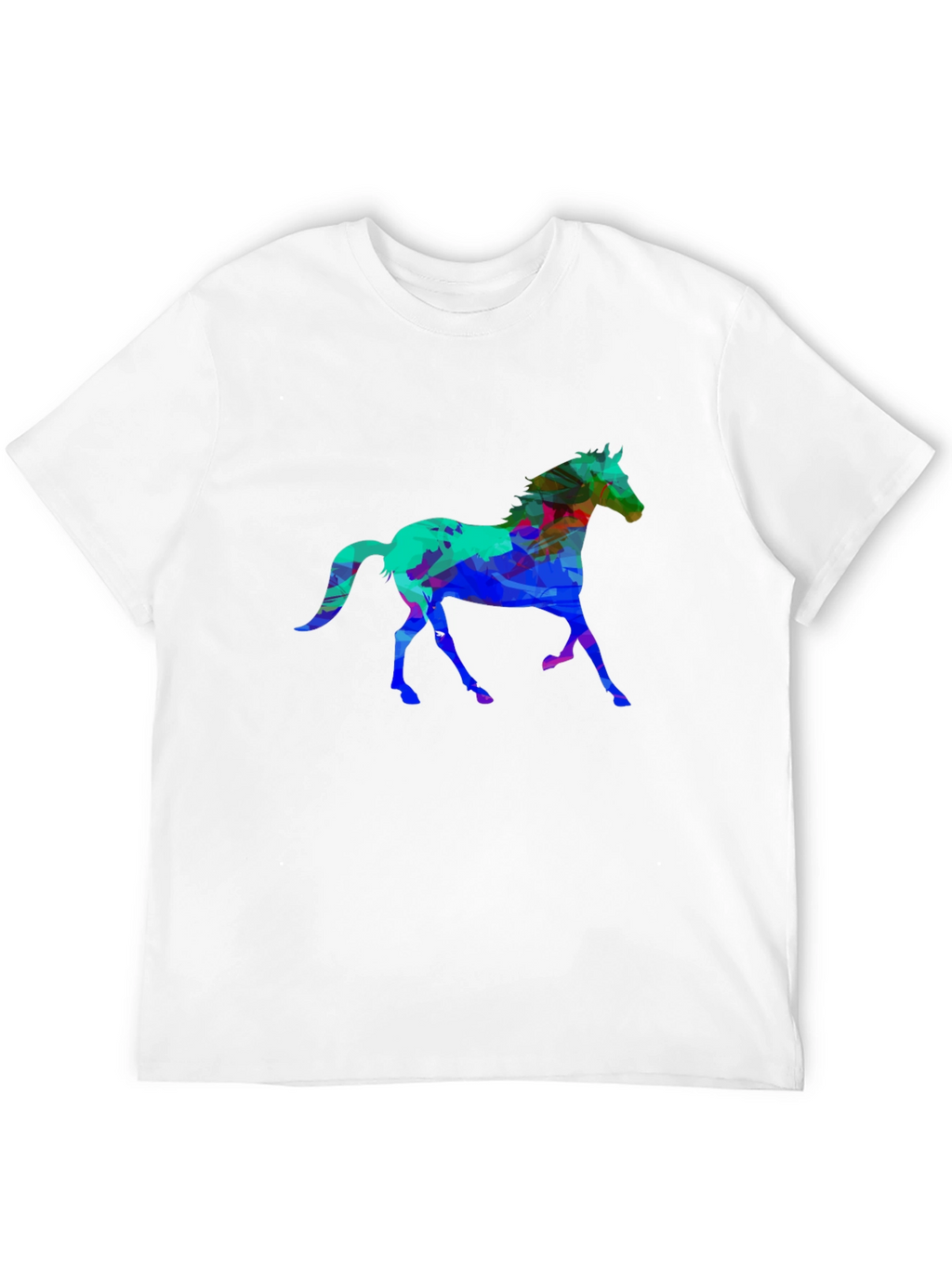 Abstract Horse Graphic Black T-Shirt