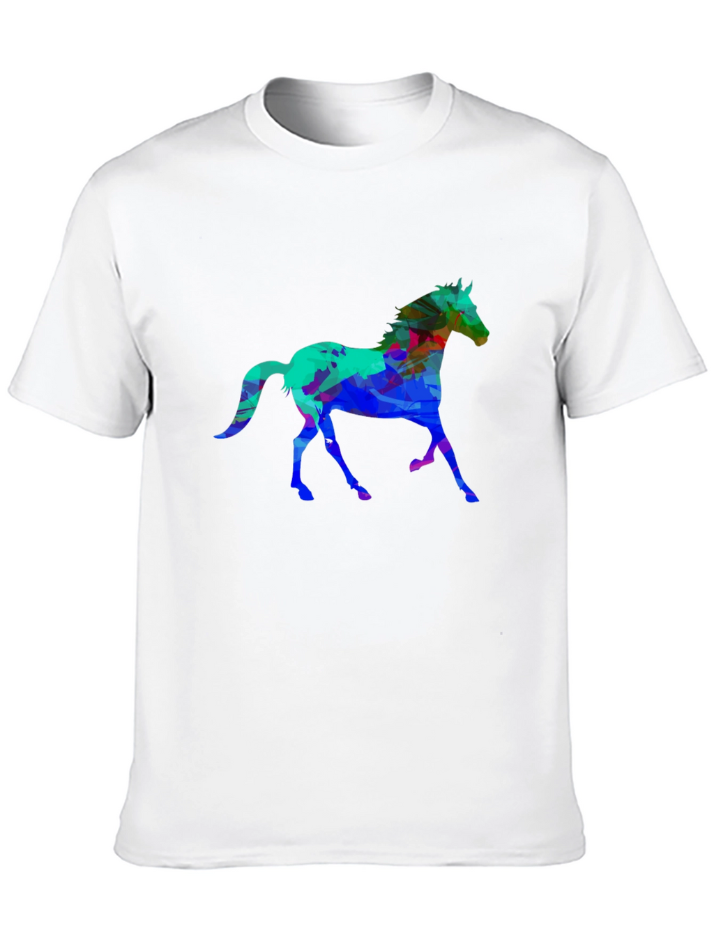Abstract Horse Graphic Black T-Shirt