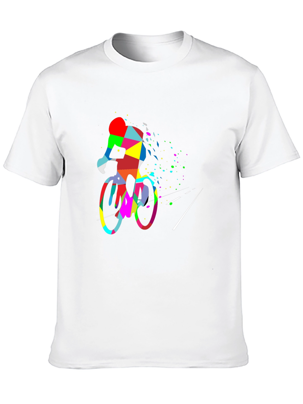 Abstract Cyclist Graphic Tee - Black