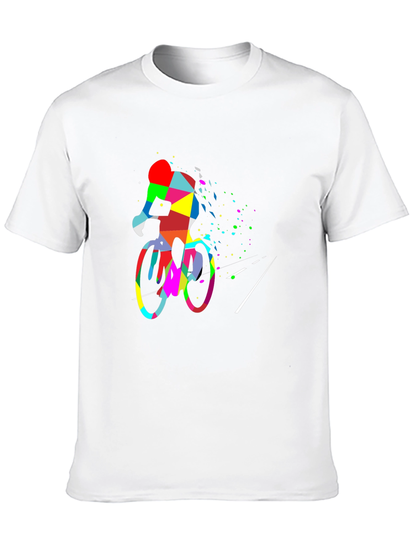 Abstract Cyclist Graphic Tee - Black