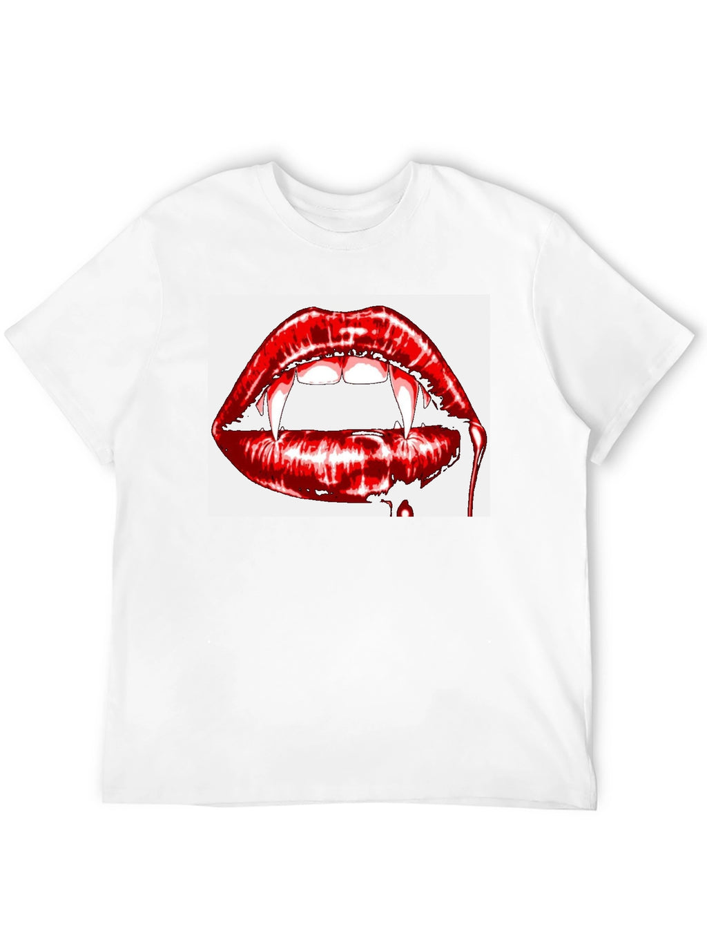 Vampire Lips Graphic Tee - Gothic Halloween Shirt