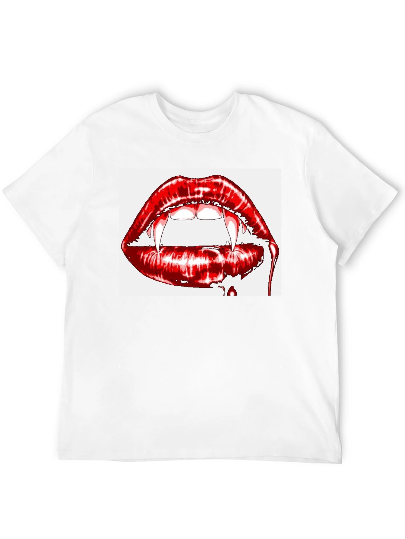 Vampire Lips Graphic Tee - Gothic Halloween Shirt